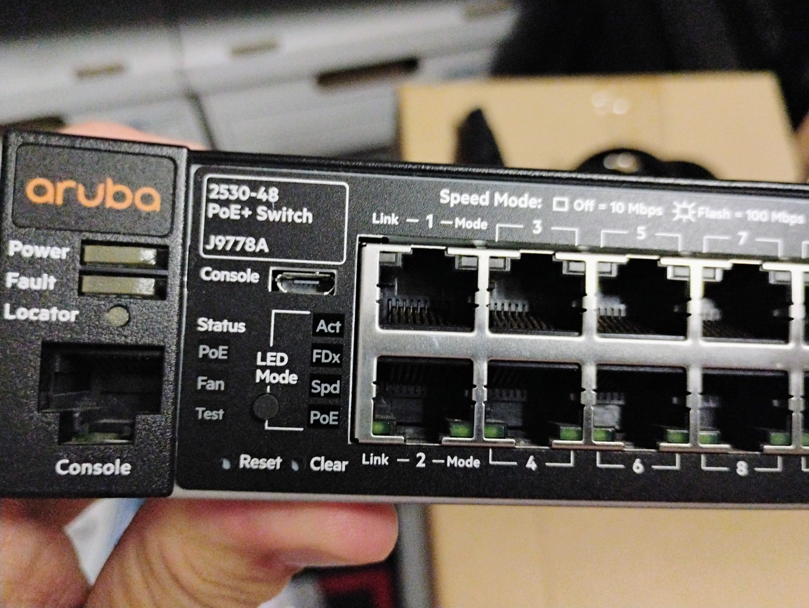 HPE Aruba 2530-48 PoE+ Switch J9778A With Power Cord and Rack Ears