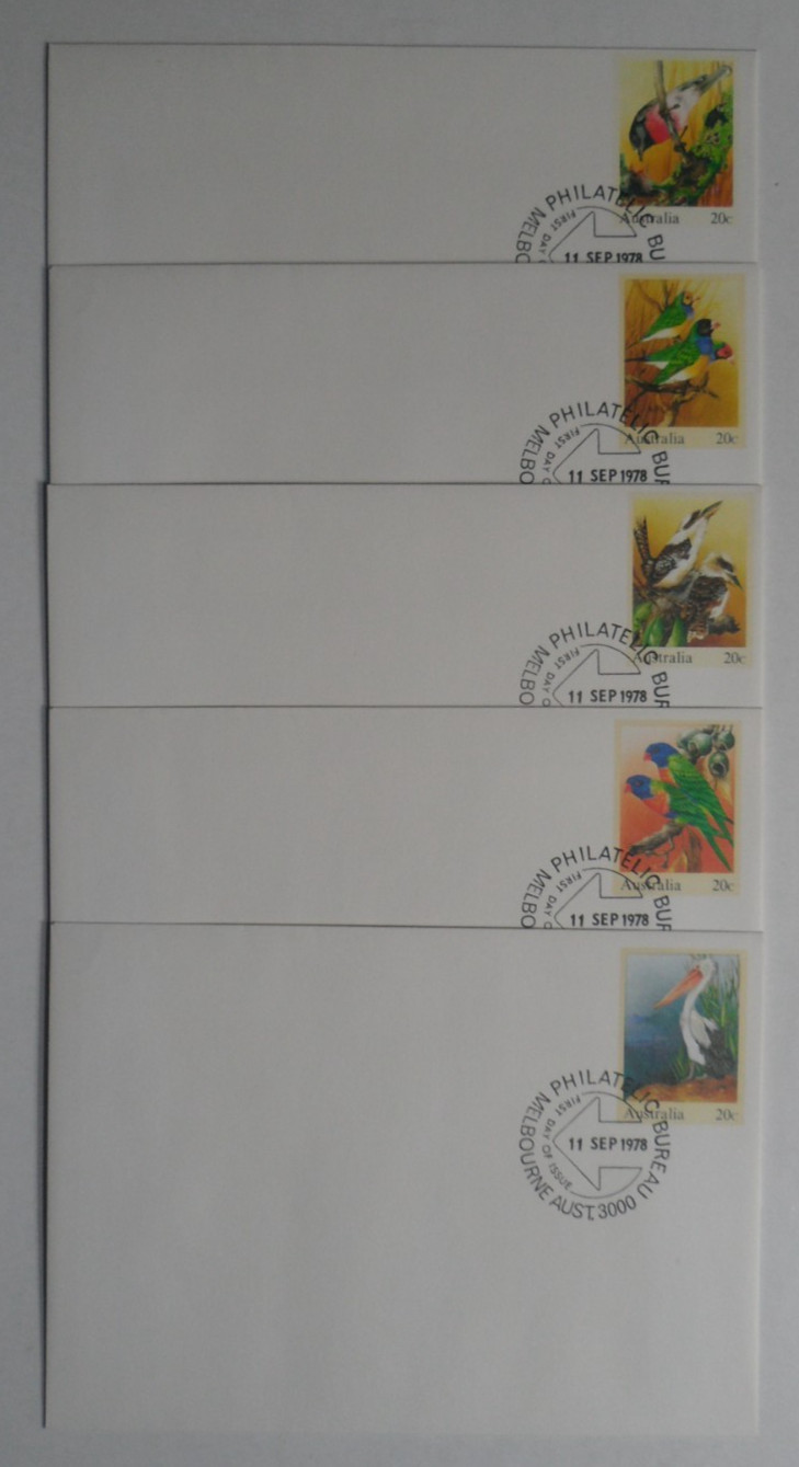 STAMPMART : AUSTRALIA 1978 MELBOURNE PHILATELIC BUREAU BIRDS FAUNA 5 FD ENVELOPE
