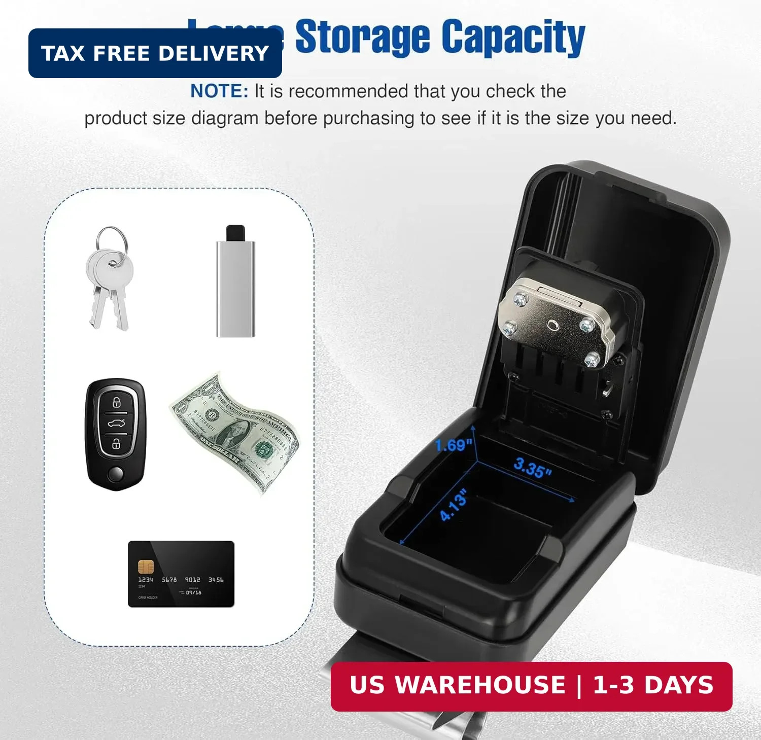 2026 Upgrade Car Key Lockbox, Window Mount box, Car Window Punch Button Lock Box