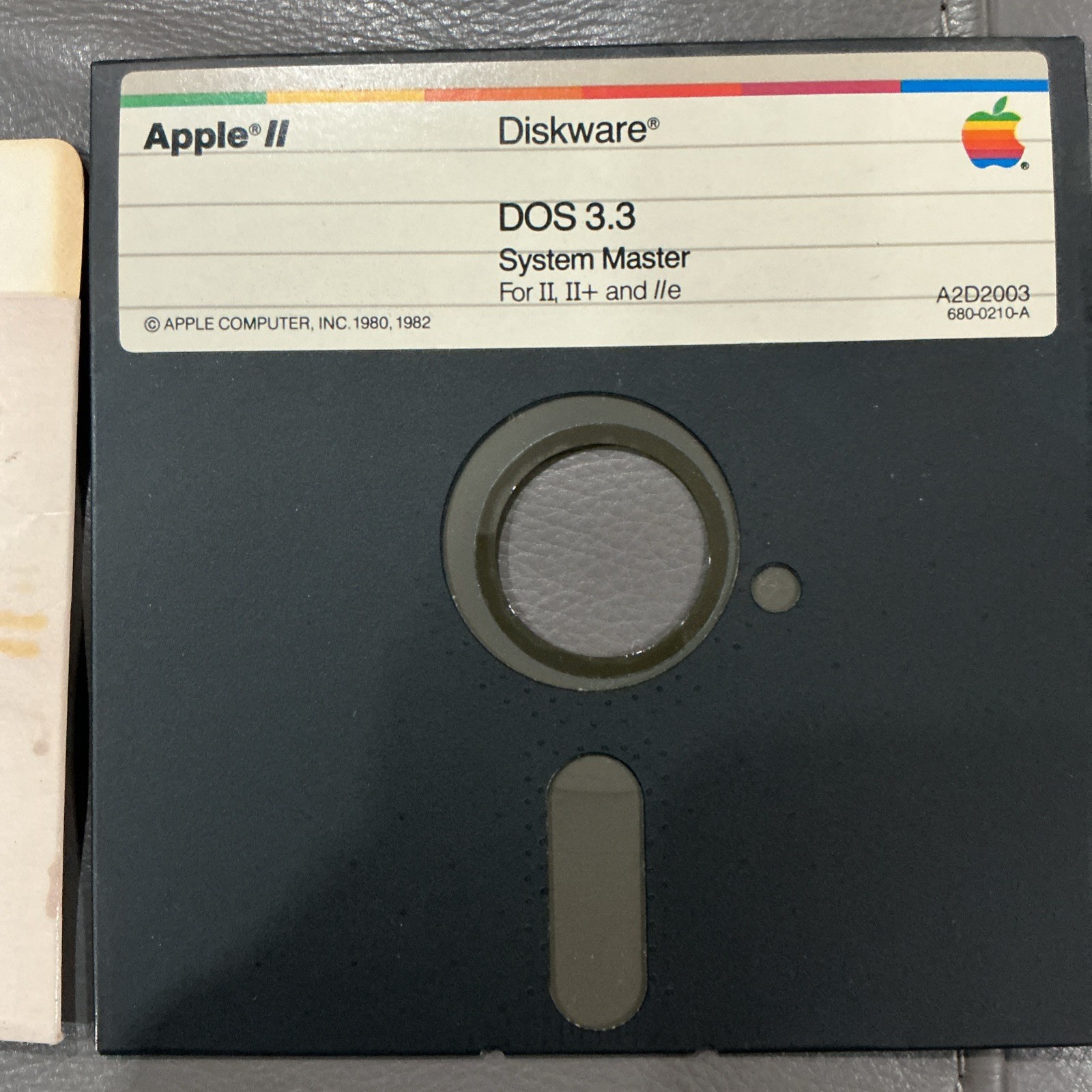 Apple Disk II DOS 3.3 System Master Floppy w/ Original Sleeve Vintage Apple II