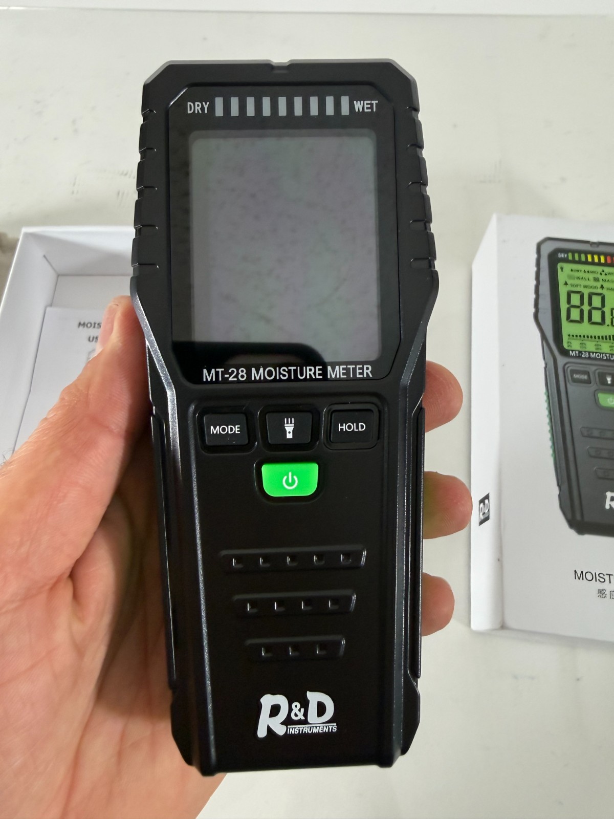R&D Instruments MT-28 Pinless Digital Moisture Meter Multi-Material