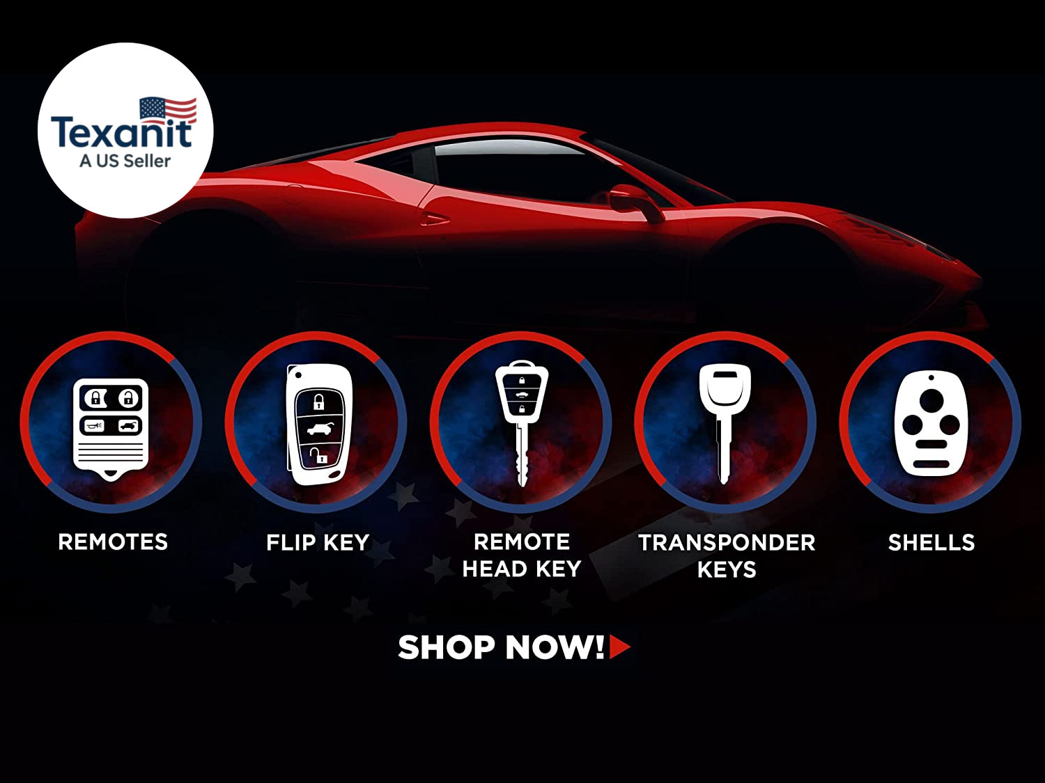USA Remote CUTTING NOT REQUIRED - Key Fob Keyless Entry Remote Shell Case & Pad