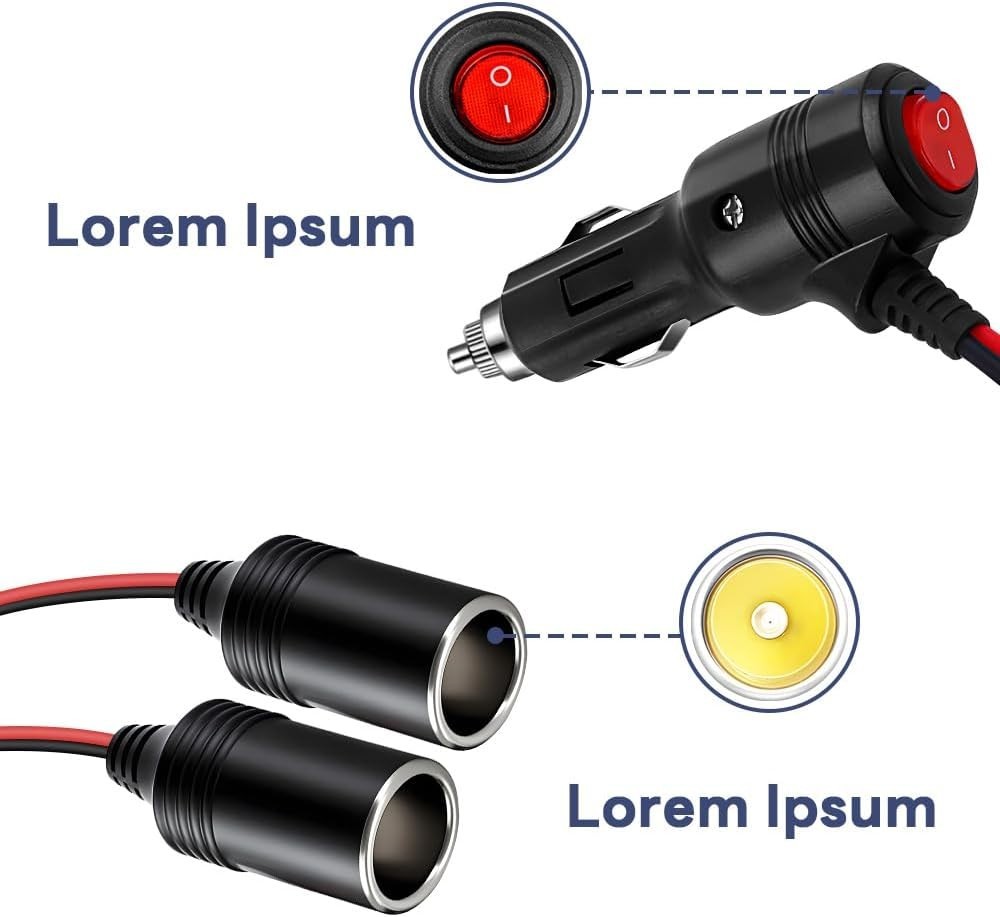 Compact Car Dual Cigarette Lighter Adapter - Fast Charge & Easy Use for Drivers