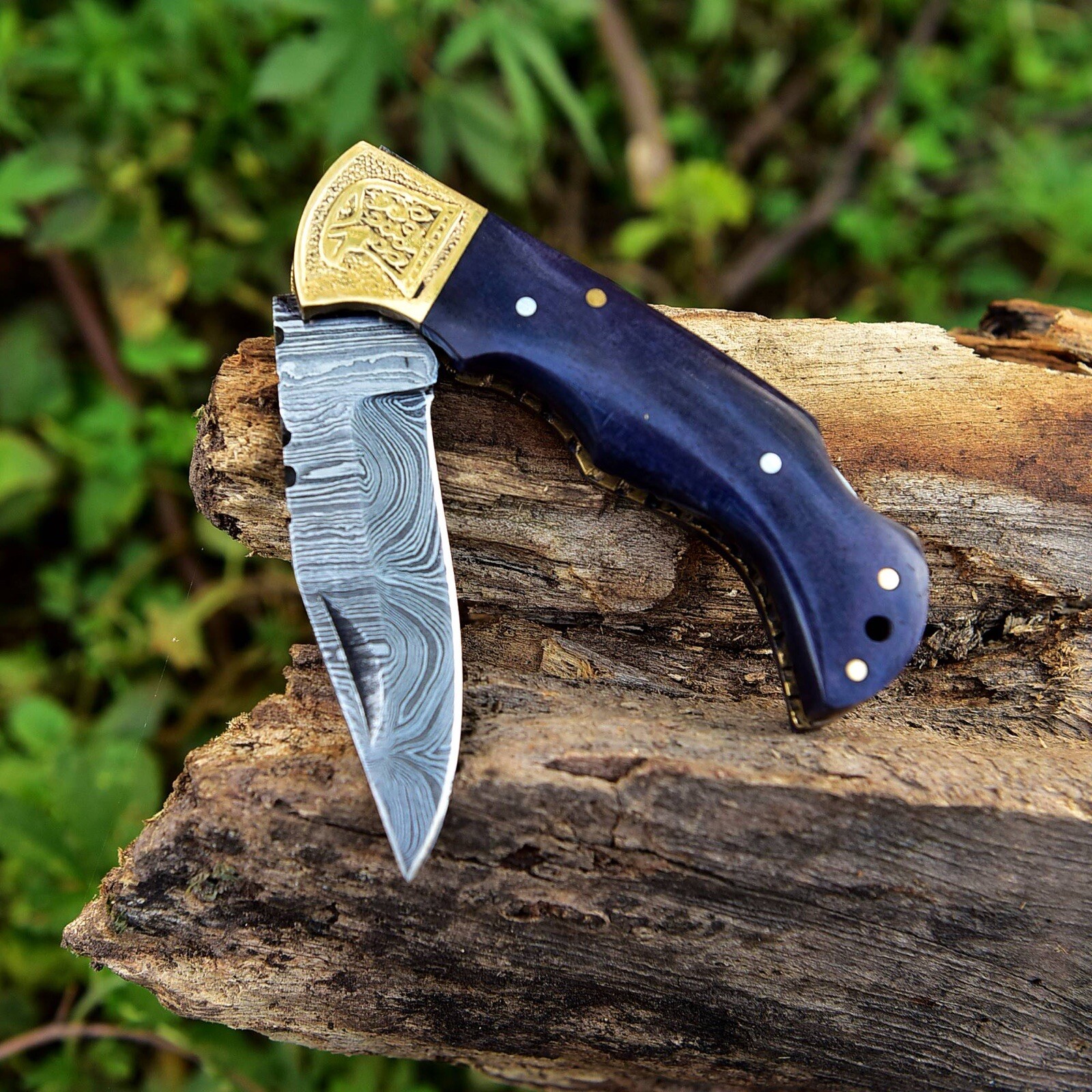 Damascus Knife Folding Blade Pocket Knife Outdoor Tool Tactical Handmade Knives