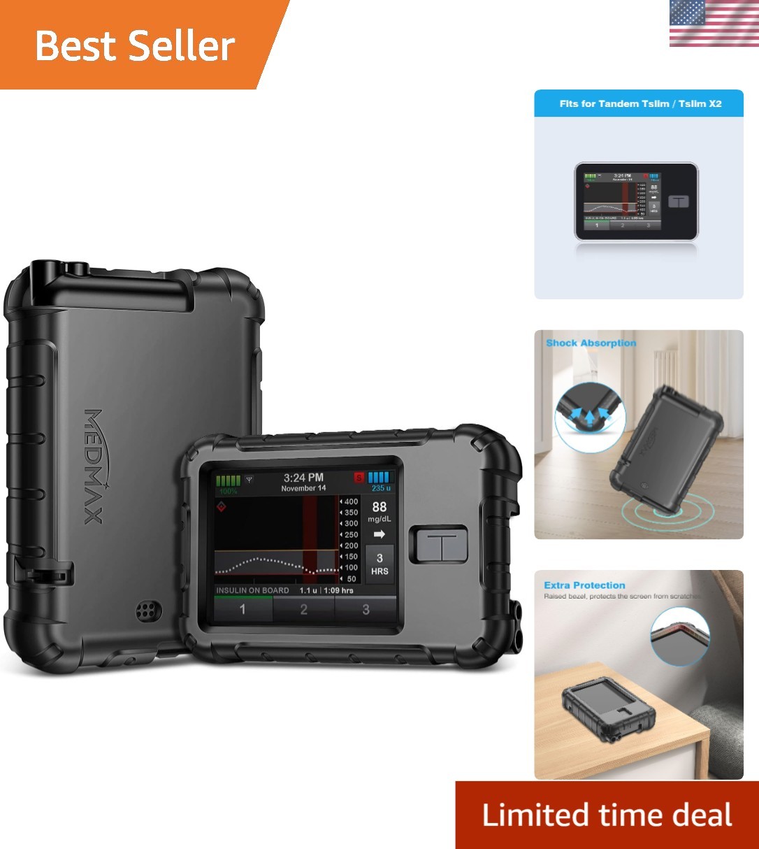 Precision Cut Silicone Case for T:Slim/T:Slim X2 Insulin Pumps - Dishwasher Safe