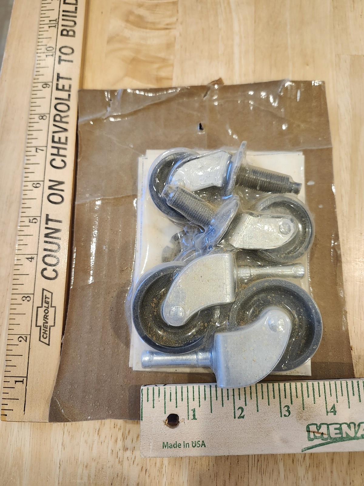 Set of 4 Small Metal Caster Wheels