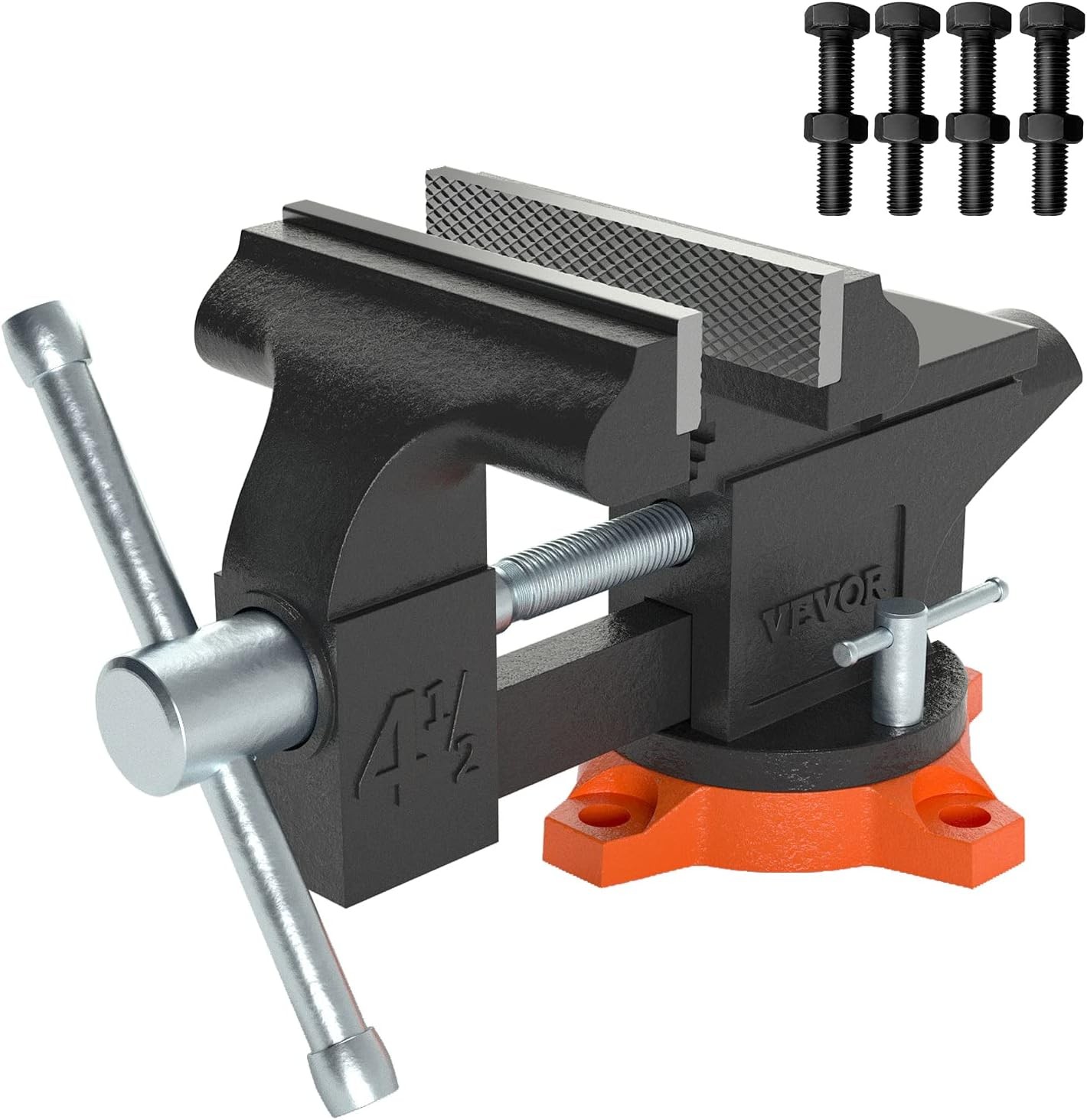 Heavy Duty 4.5 Inch Swivel Bench Vise with 3.3 Inch Jaw Opening 240 Degree