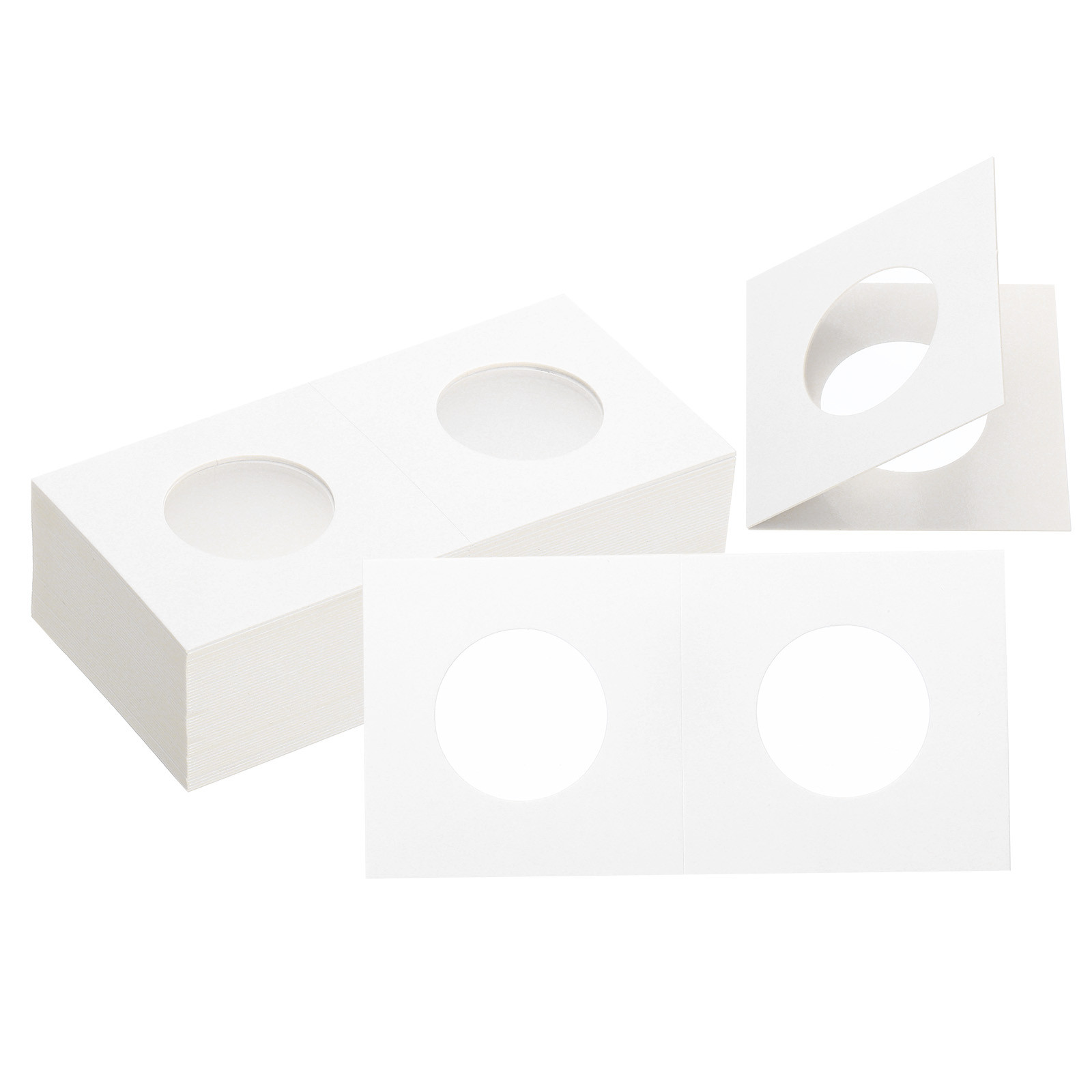 2 x 2 Coin Flips, 100 Pack 26.5mm Cardboard Coin Holder Paper Coin Holders
