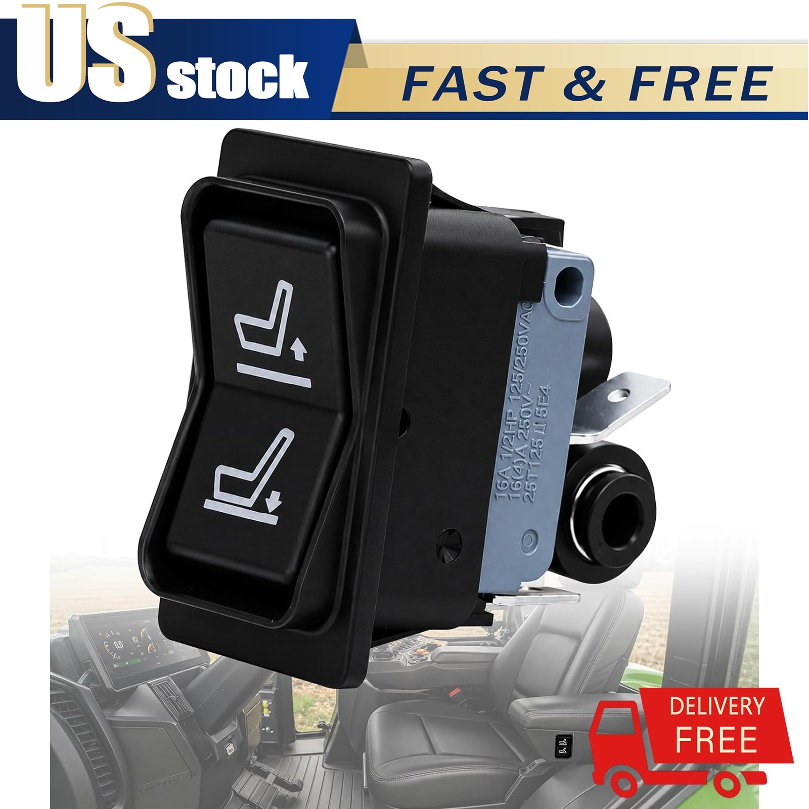 New Seat Air Adjustment Switch For John Deere 7230 7330 9420 9520 9530 RE225257