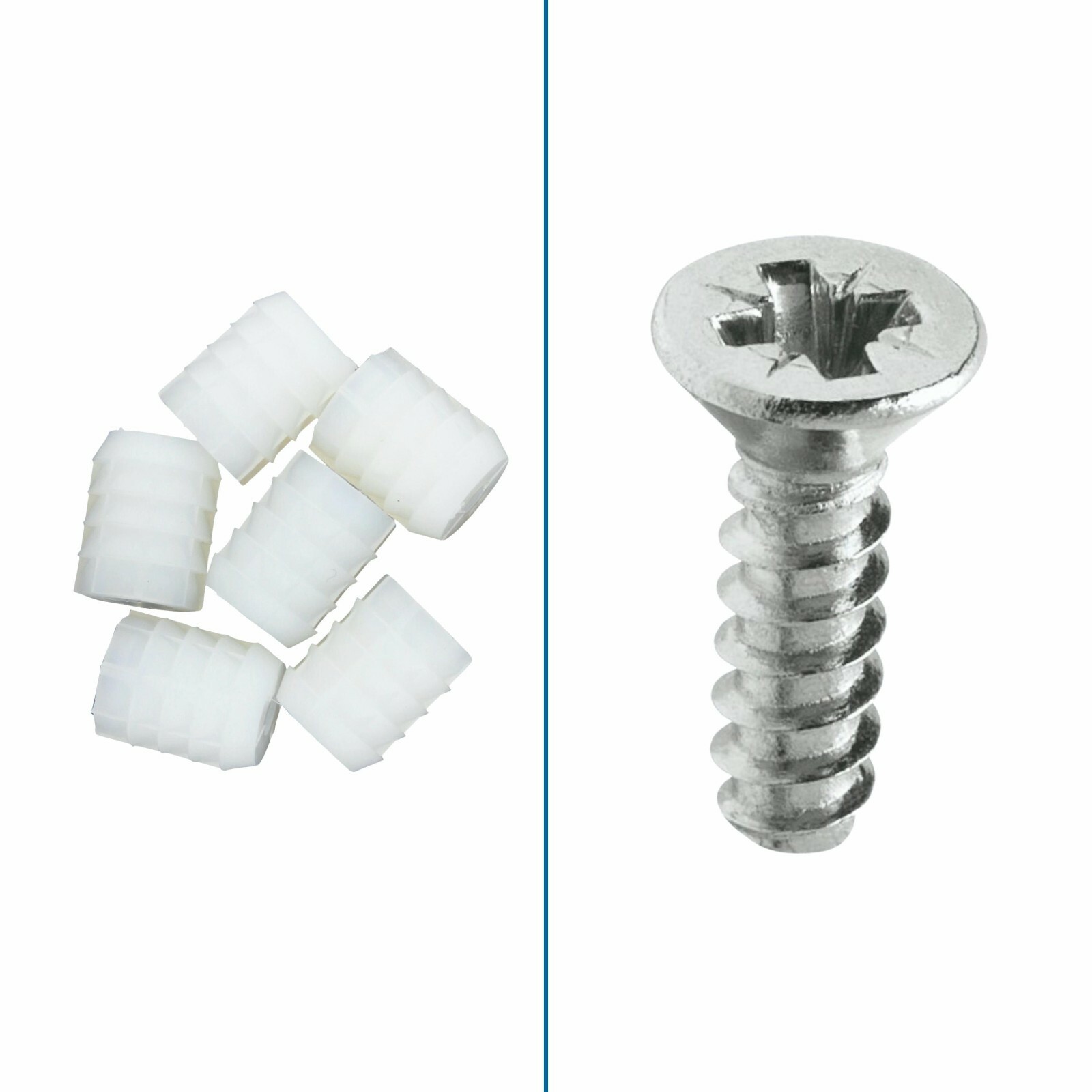 Rok Hardware 8mm Plastic Hinge Dowel Inserts with Screws, 40 Pack - Blum