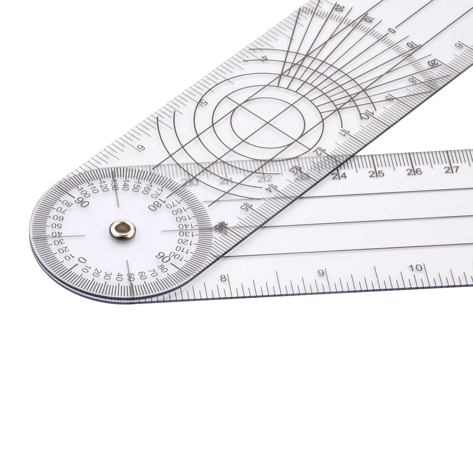 Clear Plastic Goniometer Can Rotate 360 Degree 7'' Arms