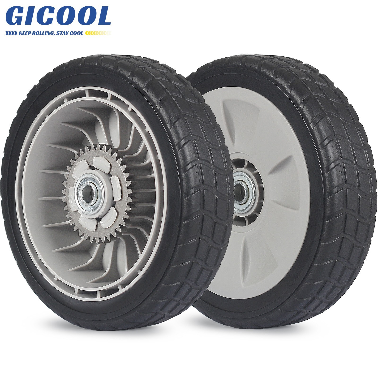 2Pk 42710-VE2-M02ZE Lawn Mower Rear Wheels, 8" Wheels for Honda HRR216 HRS216
