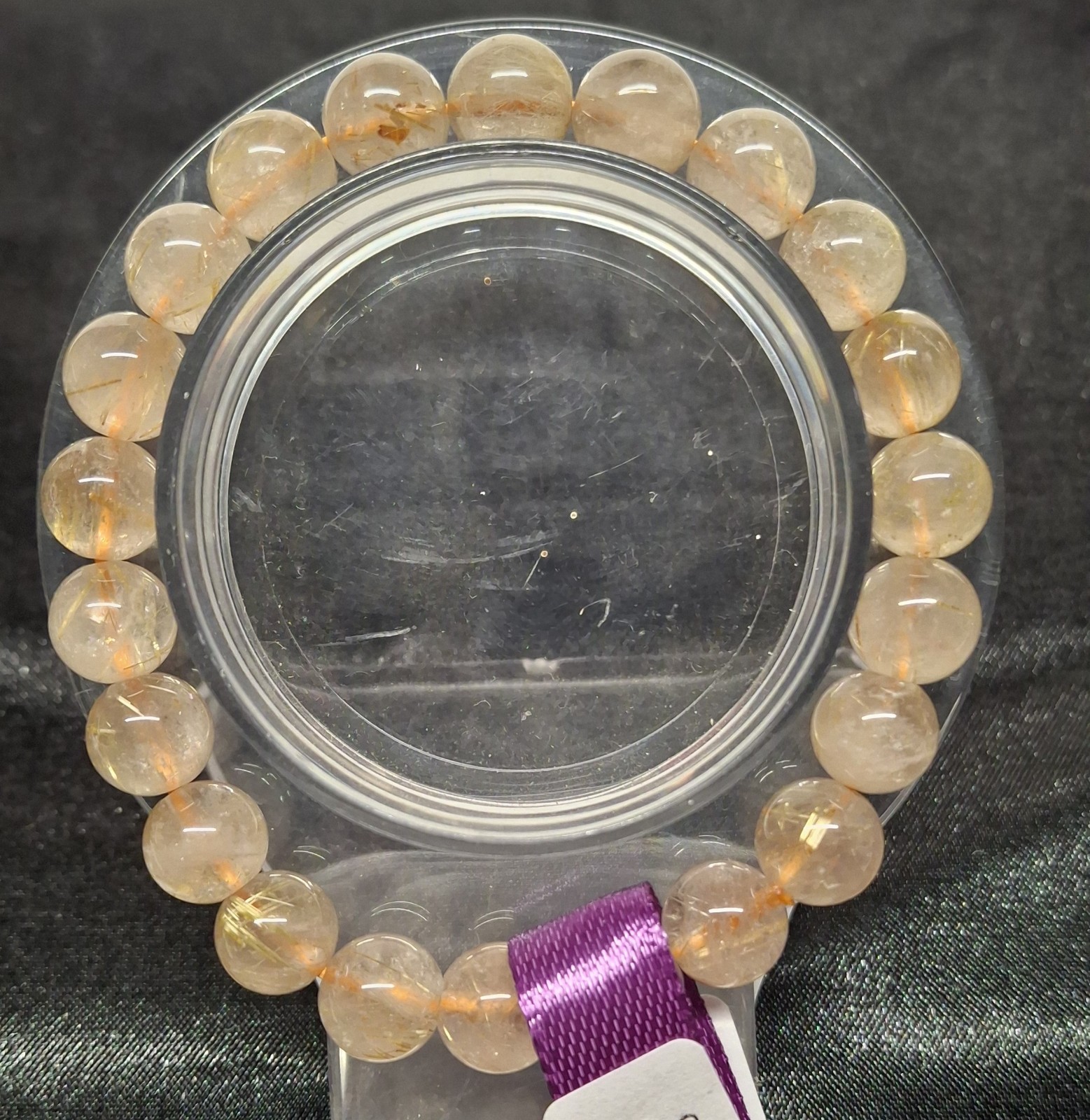 Golden Rutile 9mm Bead Bracelet Size 6 3/4 (BRC 41)