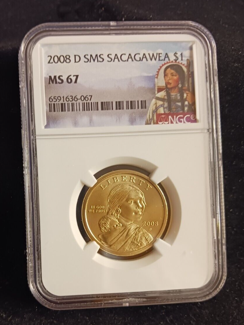 2008(D) SMS NGC MS 67 Sacagawea Dollar Coin