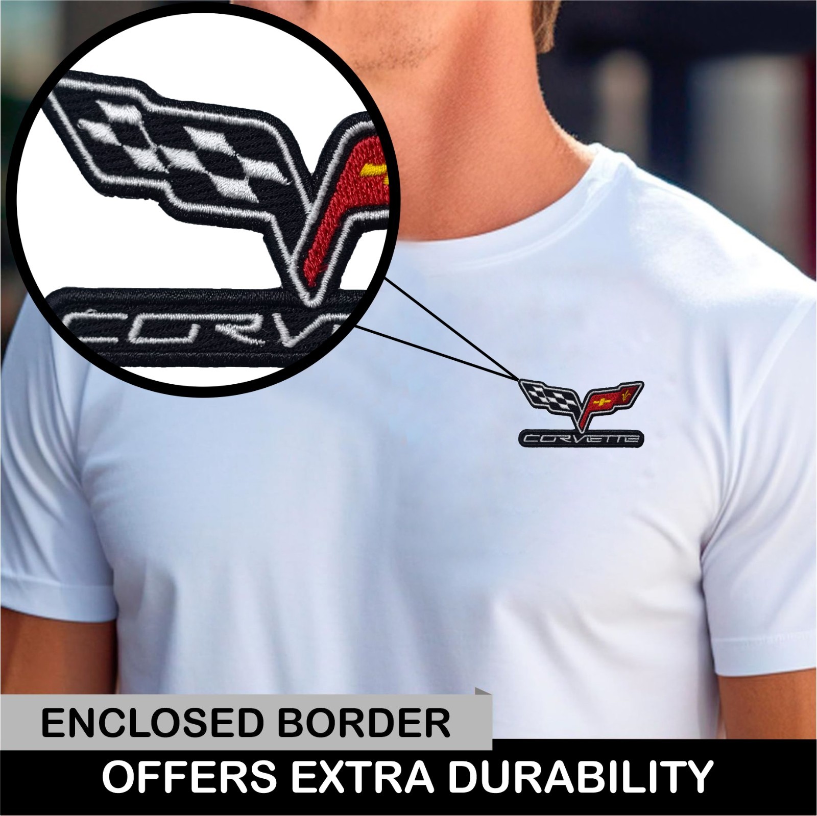 Corvette Racing Flags Sports Car Logo Iron On Patch-Sew Patch-Embroidered Patch
