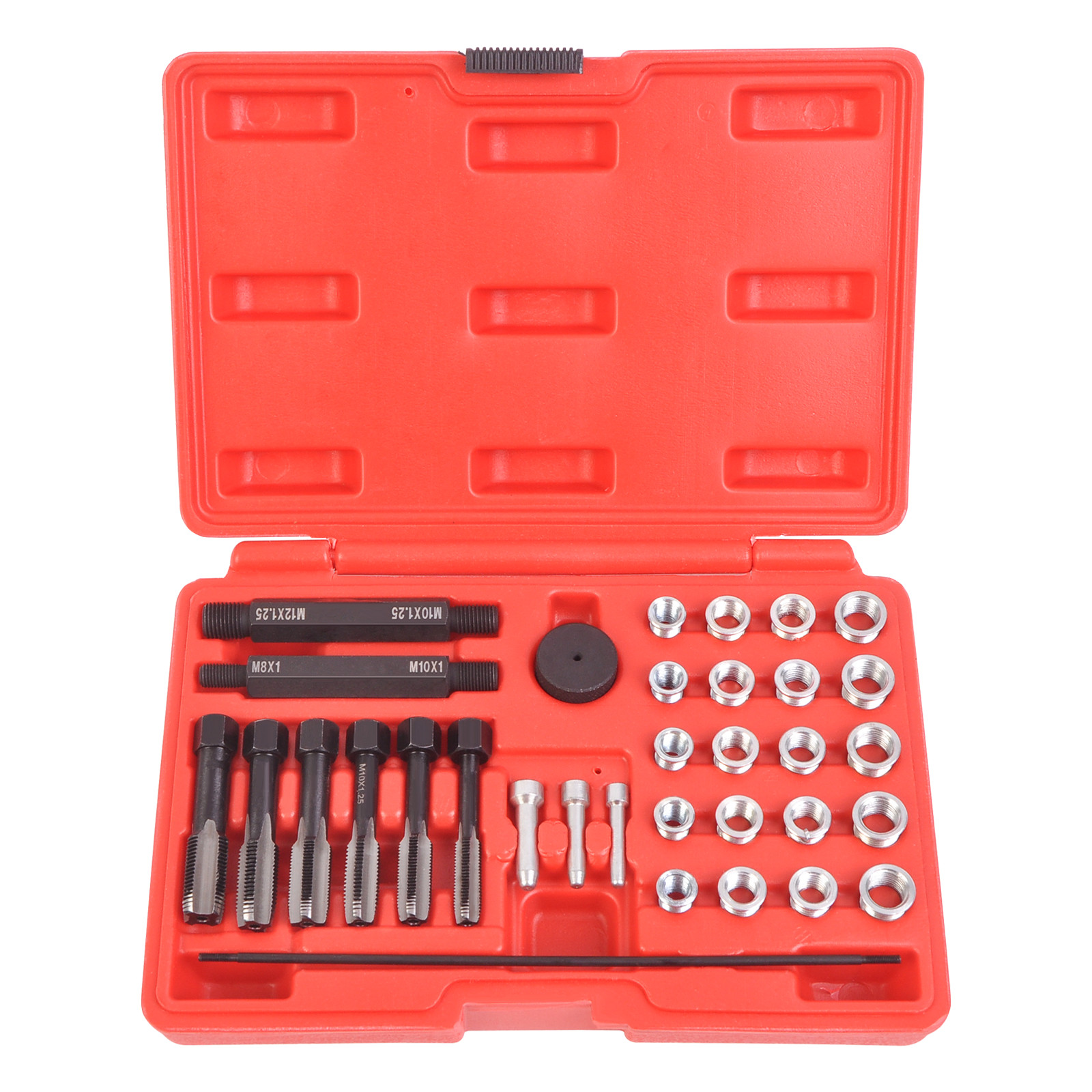 M8 M10 M12 Automotive Cylinder Head Glow Plug Threads Repair Tool Set with Inser