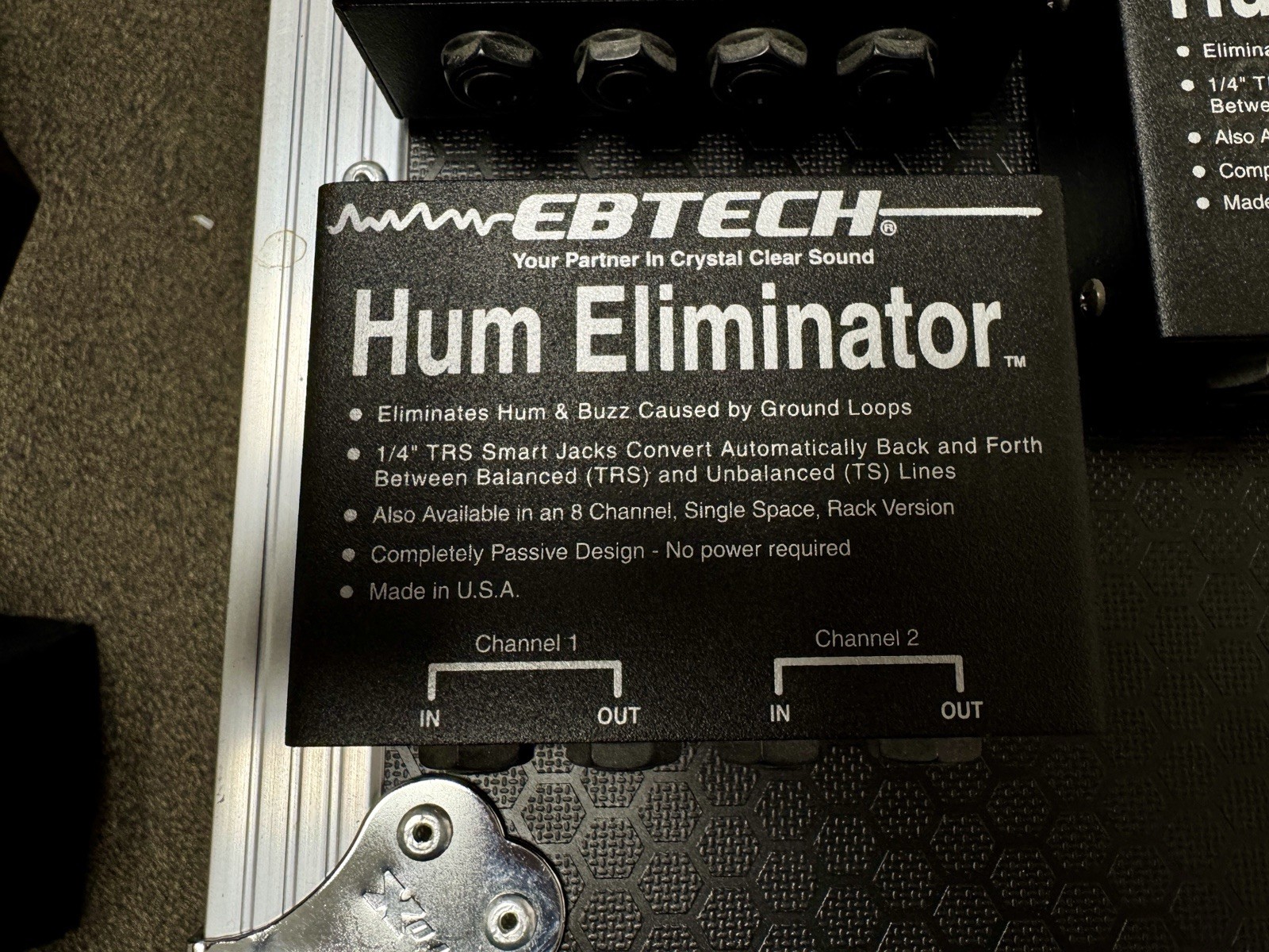 Ebtech Hum Eliminator 2-Channel Audio Amplifier 1/4" TRS Buzz Passive Clean USA
