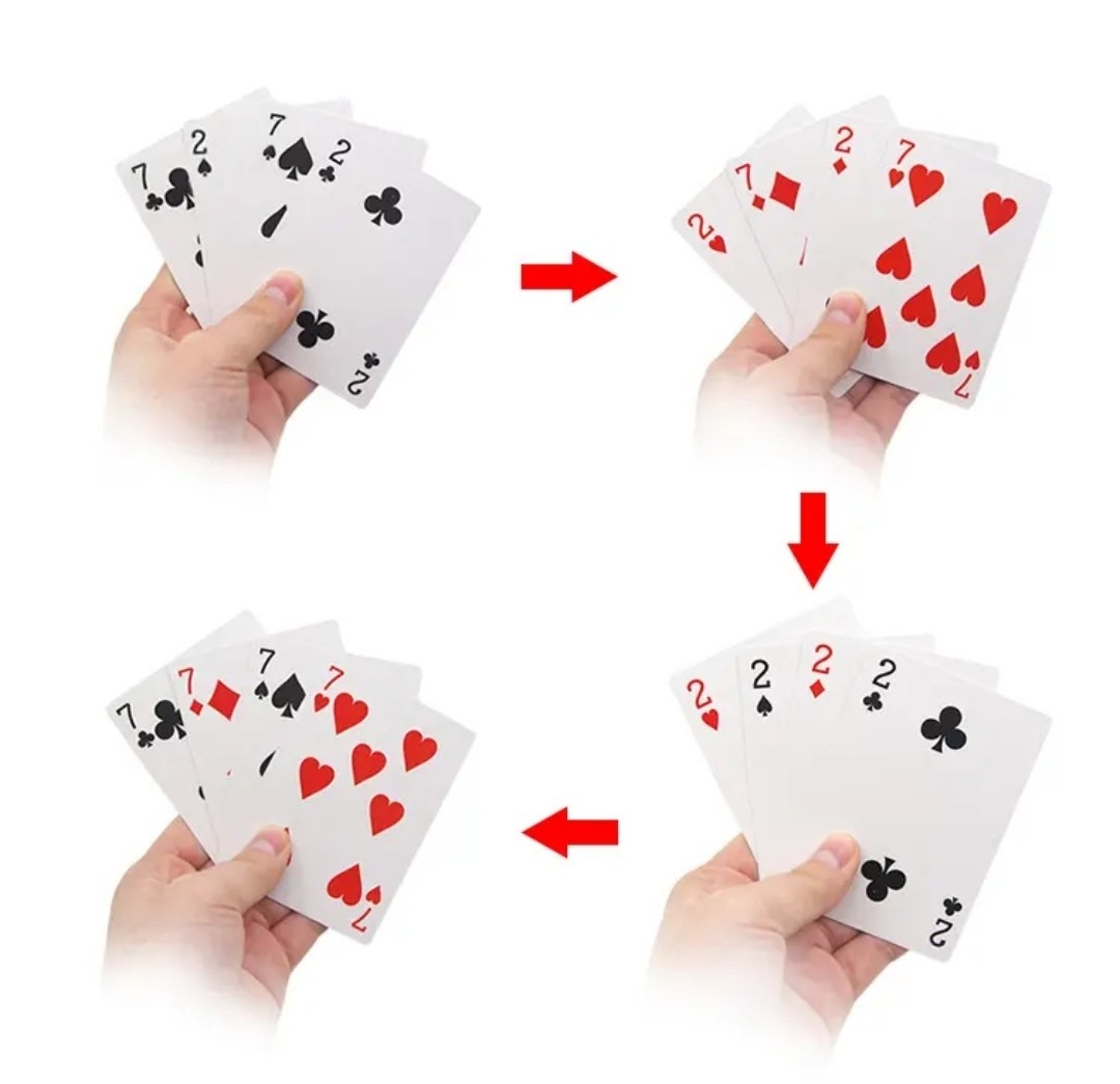 Magic Trick Miracle Cards 7's and 2's Magician Gimmick Props T5