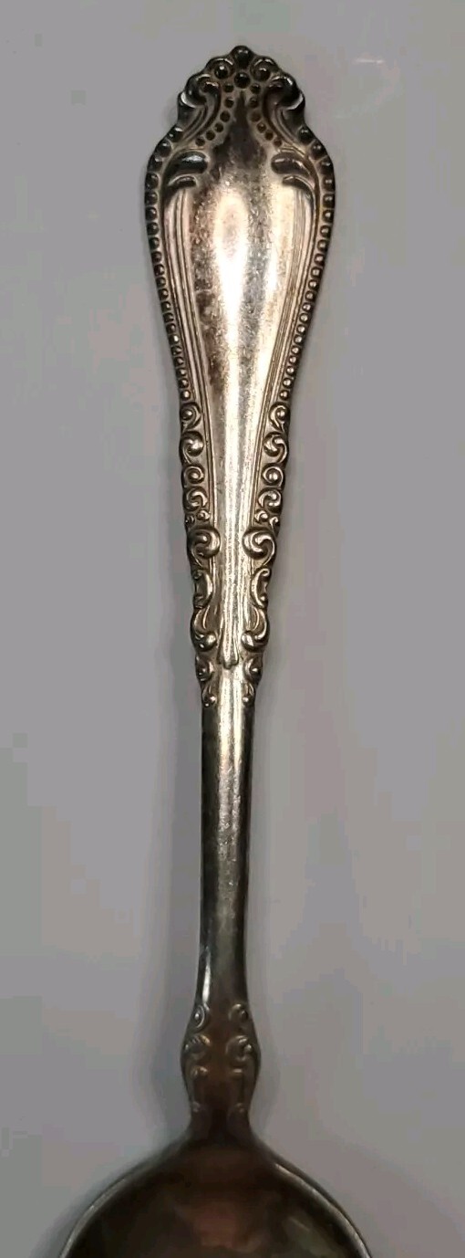 1847 Rogers Bros Dinner Spoon Scroll Design Silverplated 7.12" Long