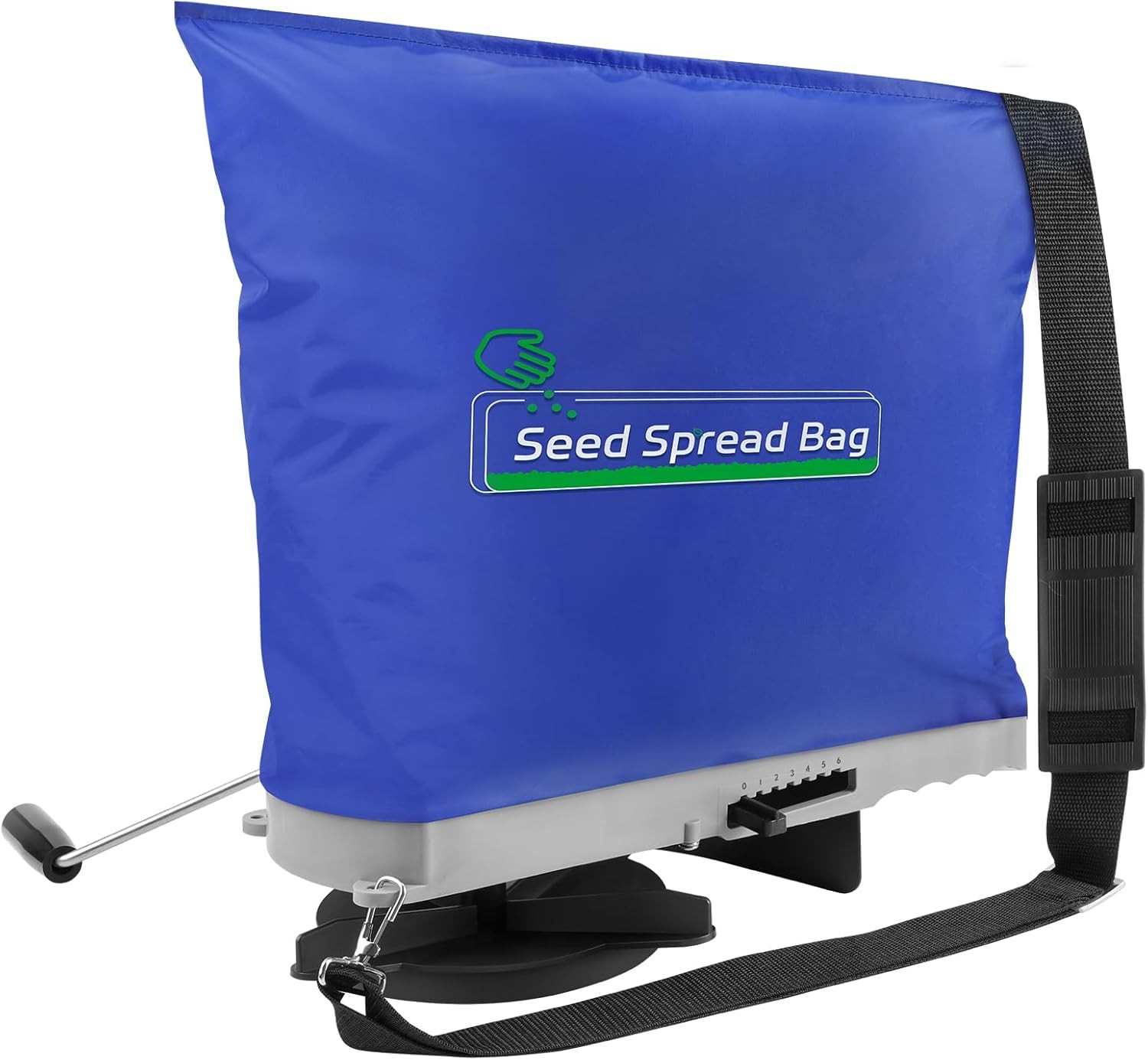 25Lb Bag Seed Spreader with Waterproof Bag, Rare Baffle and Accurate Gears, Hand