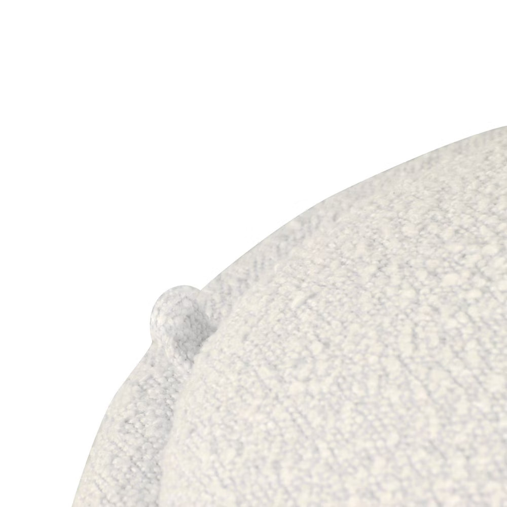 HomePop Boucle Ottoman Round Storage Bedroom Vanity Living Room Cream
