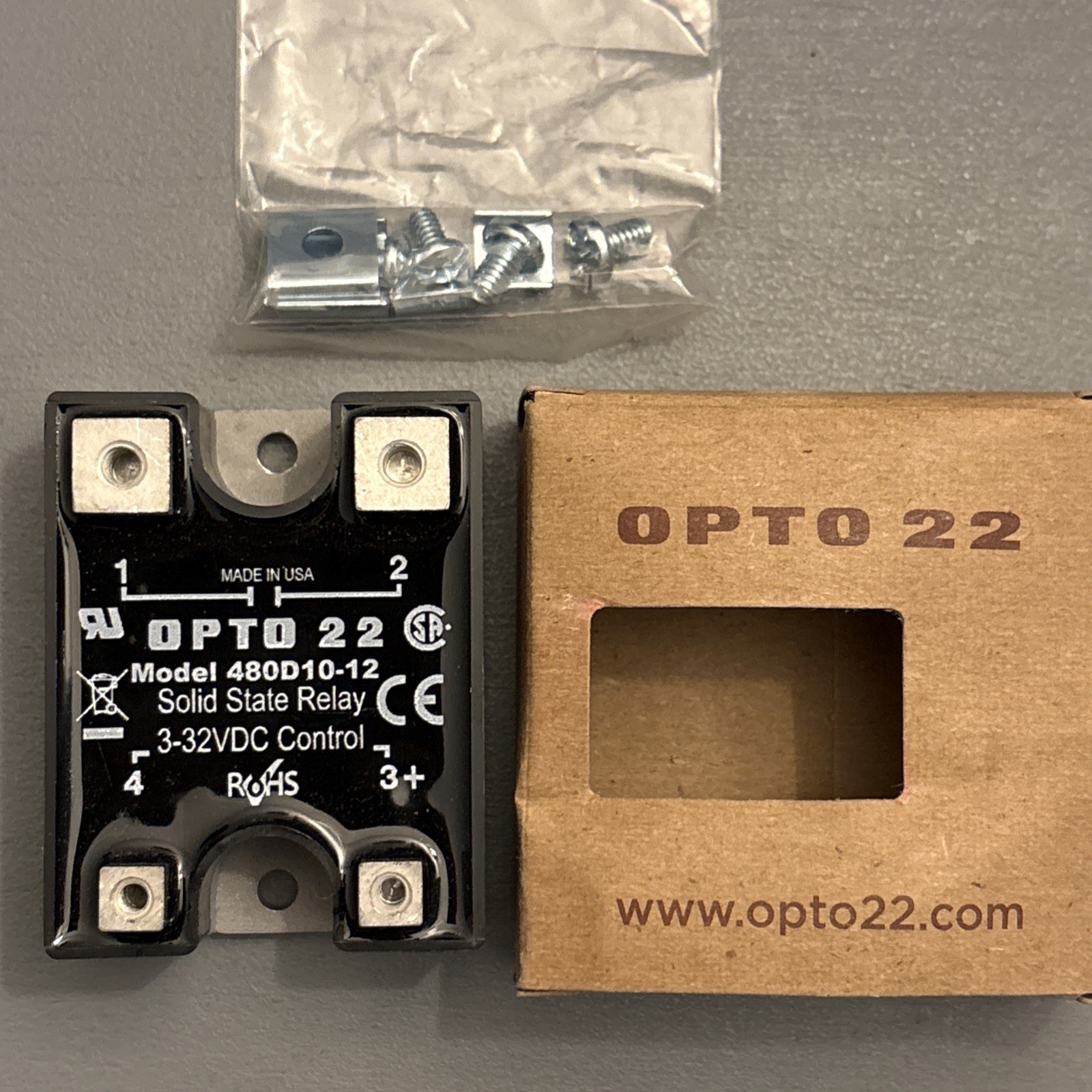 OPTO 22 480D10-12 480VAC, 10Amp DC Control Solid State Relay Power Series Relay