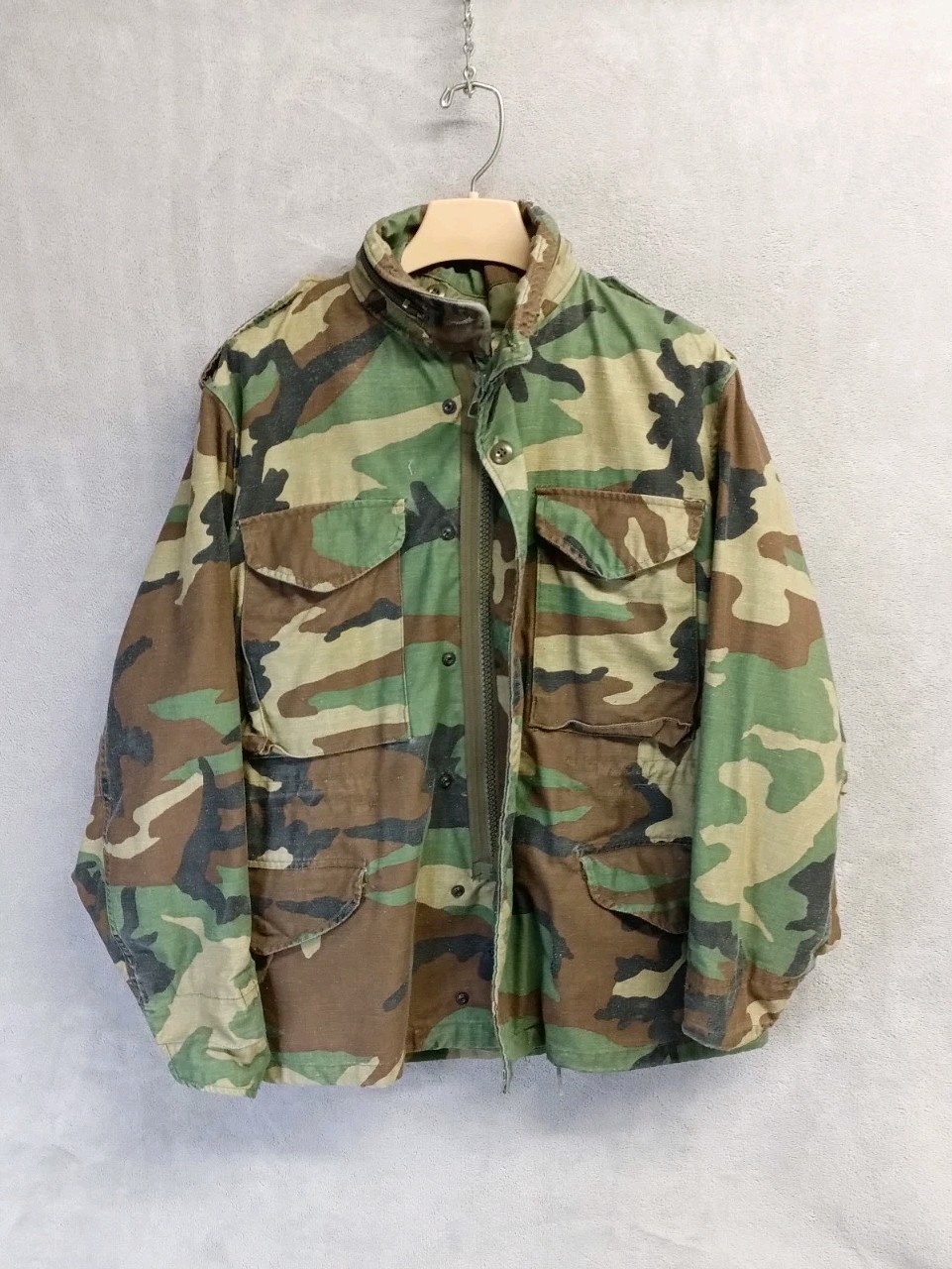 US Army Field Jacket Small Short Cold Weather Woodland Camo Coat Hooded