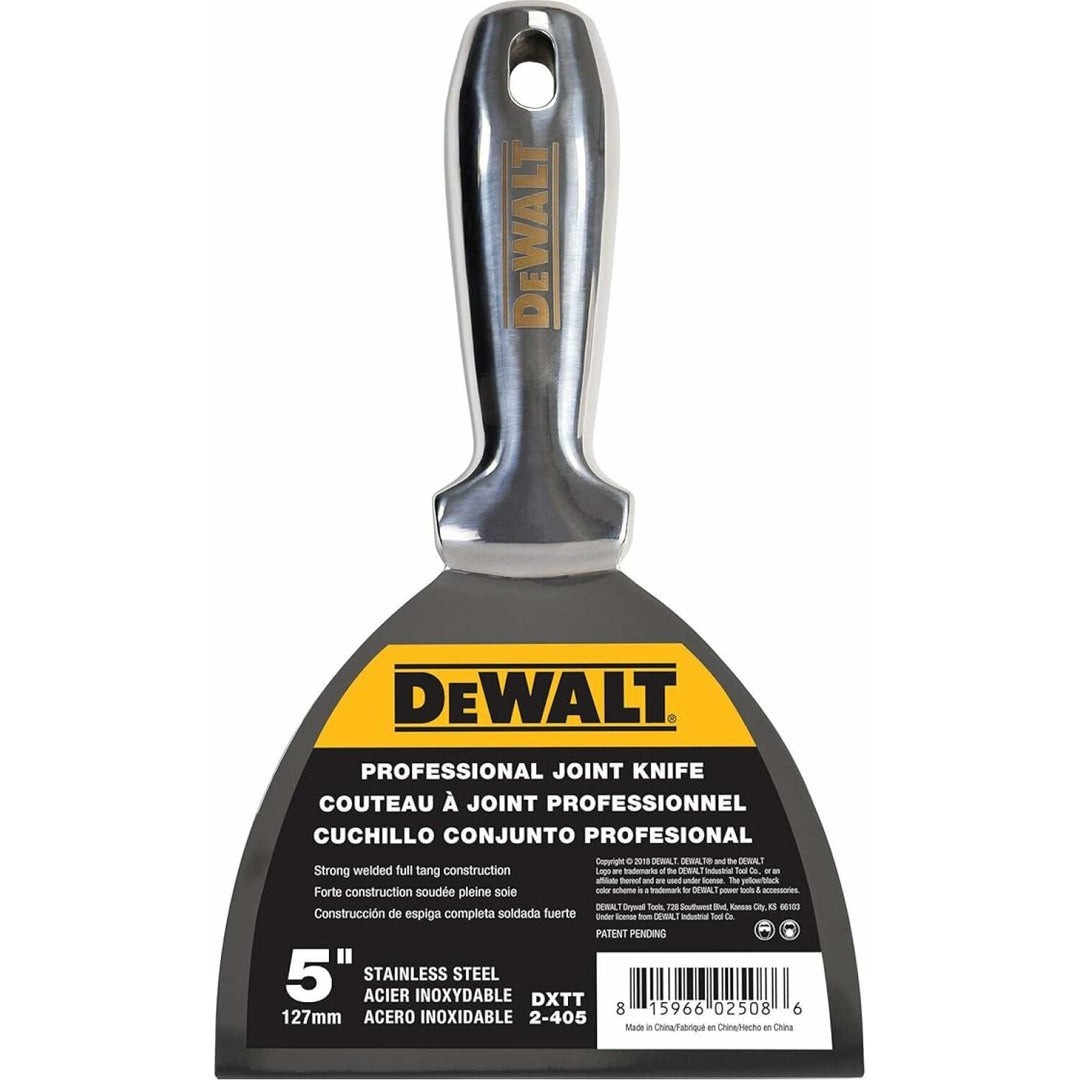 DEWALT 5" Professional Joint Knife Knife Scraper Stainless Steel DXTT 2-405 NEW