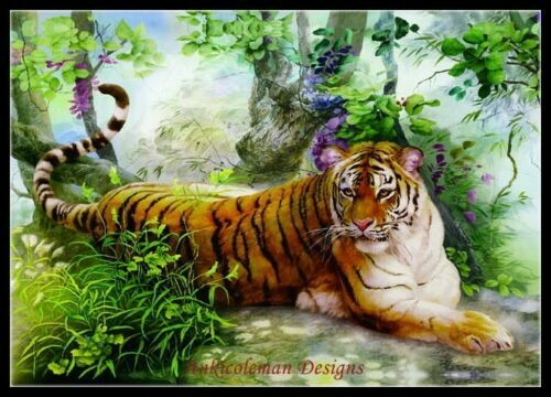 Single Tiger - Counted Cross Stitch Pattern- Chart Needlework DIY