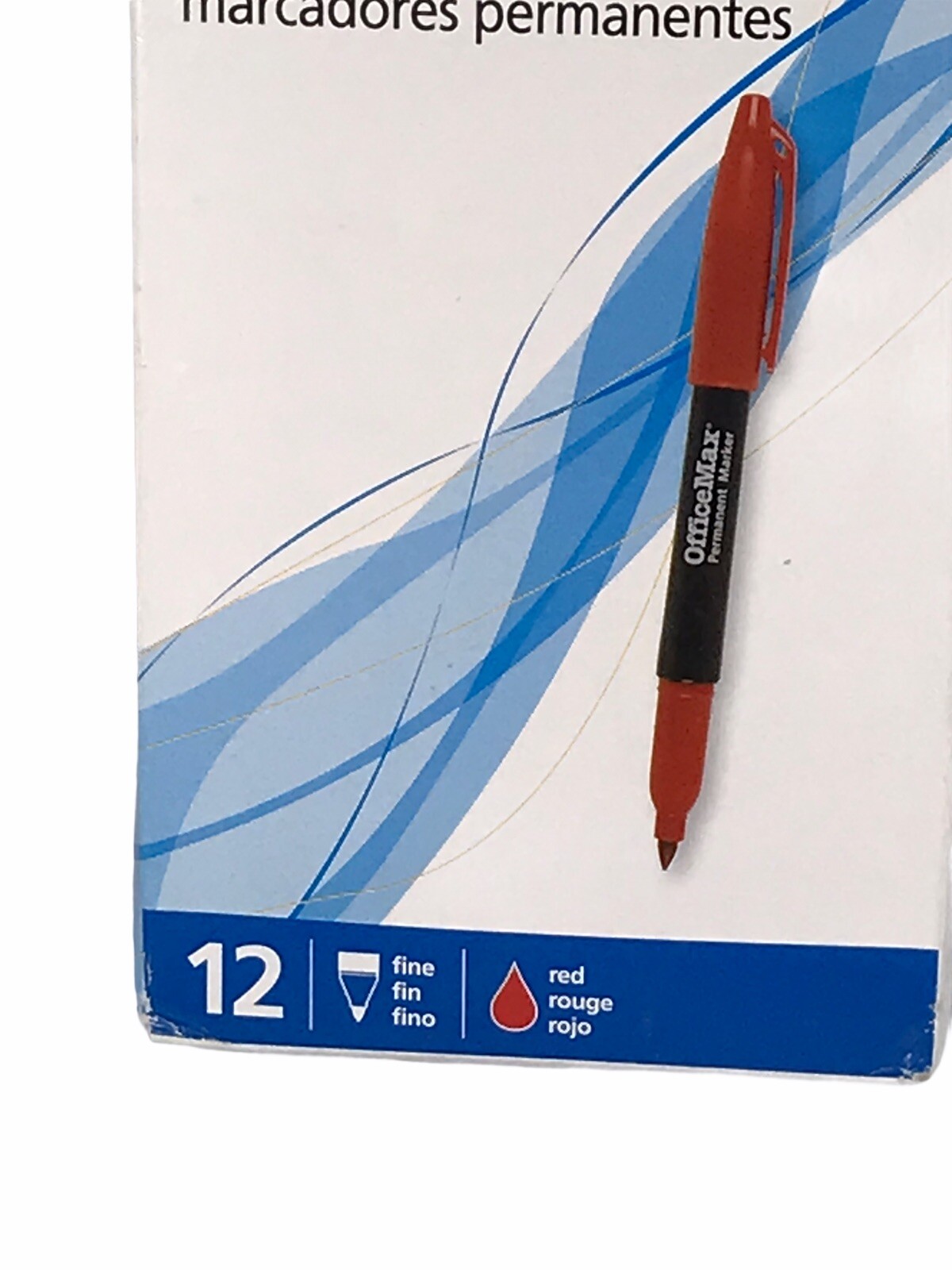 OfficeMax Red Markers 12 Just Basics Fine Tip Permanent Markers