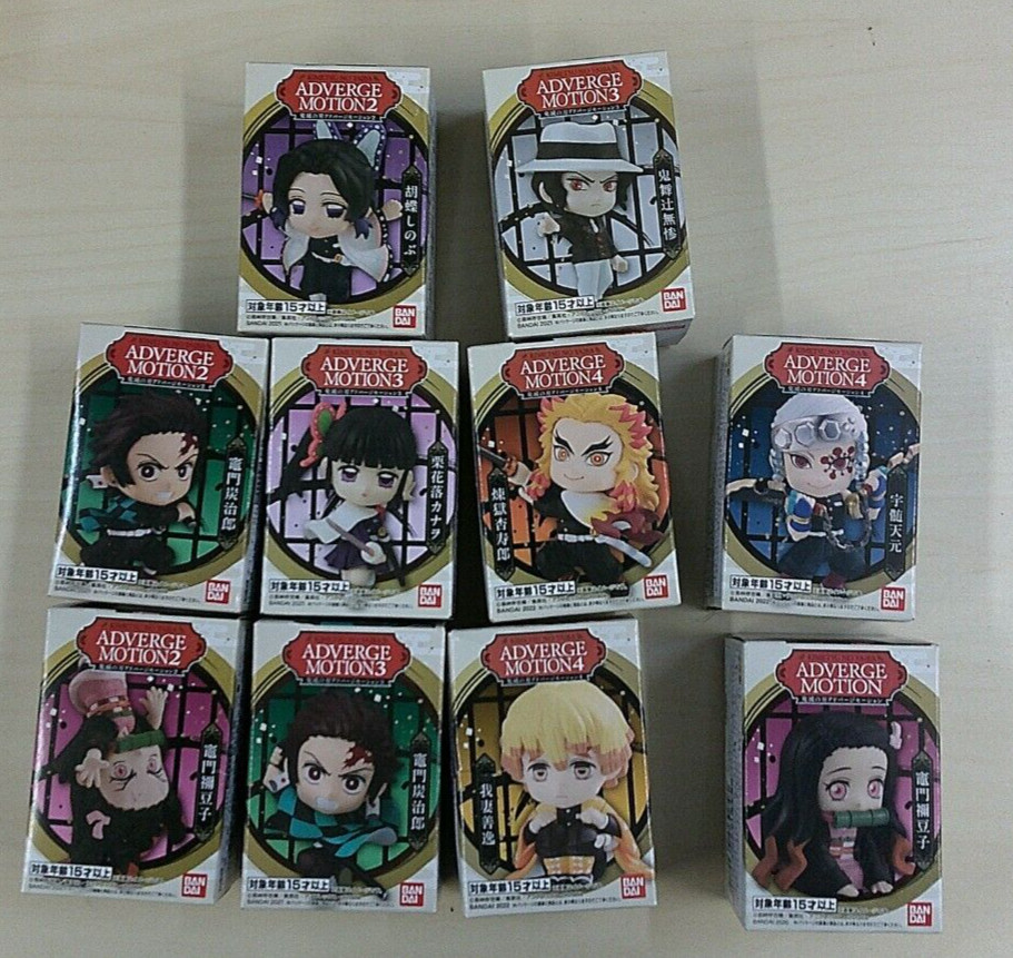 Bandai Demon Slayer Kimetsu ADVERGE MOTION Mini-Figure Lot of 10 BNQ