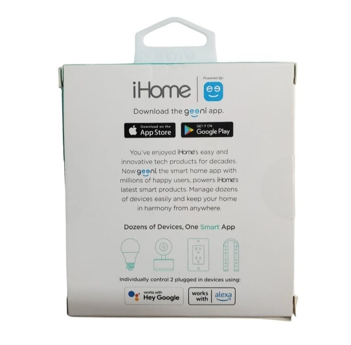 iHome Flow Smart Outdoor Weather Resistant WiFi Plug - 2 Outlets - Alexa/Google