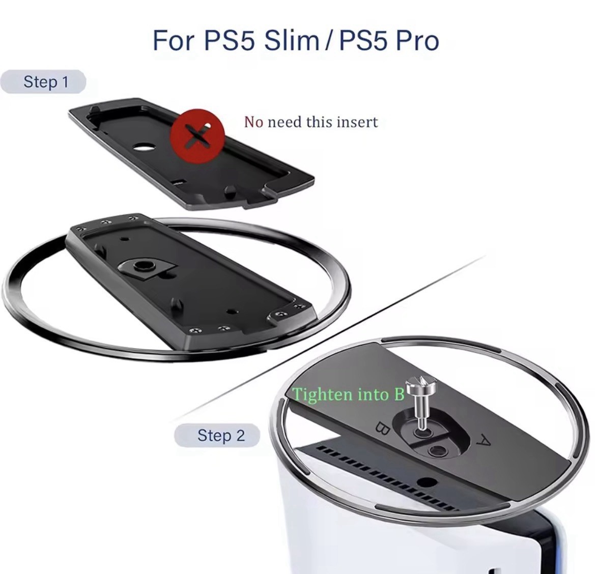 Portable Metal Vertical Stand for PS5 & PS5 Slim Digital Disk Base Holder Game
