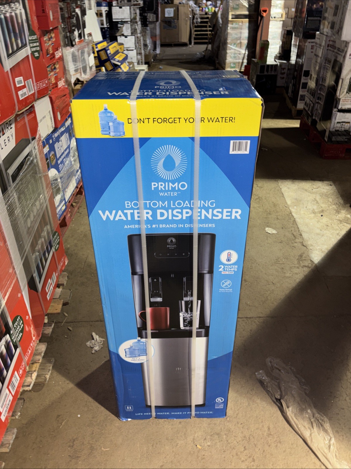 Primo Bottom Load Black & Stainless Steel Water Dispenser Hot & Cold Water