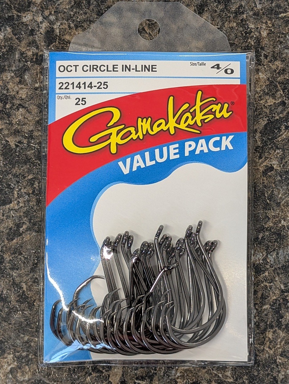Gamakatsu Octopus Circle Hooks Inline Point - NS Black - Size 4/0 - Pack of 25
