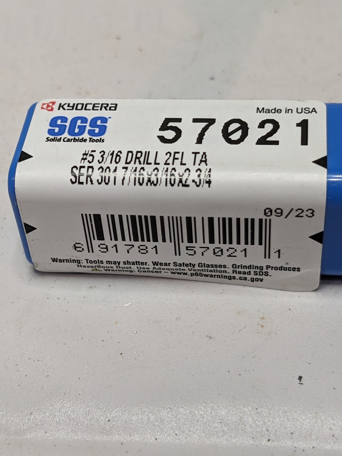 SGS Combo Drill & Countersink: 3/16, 118°, Solid Carbide 57021