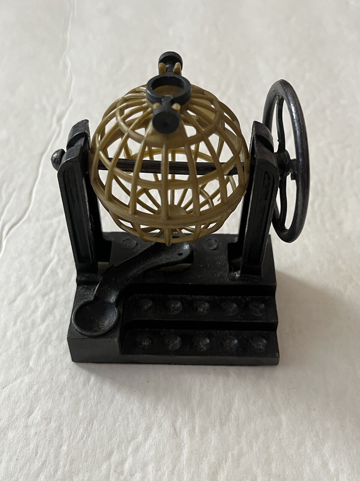 Vintage Die Cast Lottery Wheel Bingo Ball Metal Pencil Sharpener - Missing Balls