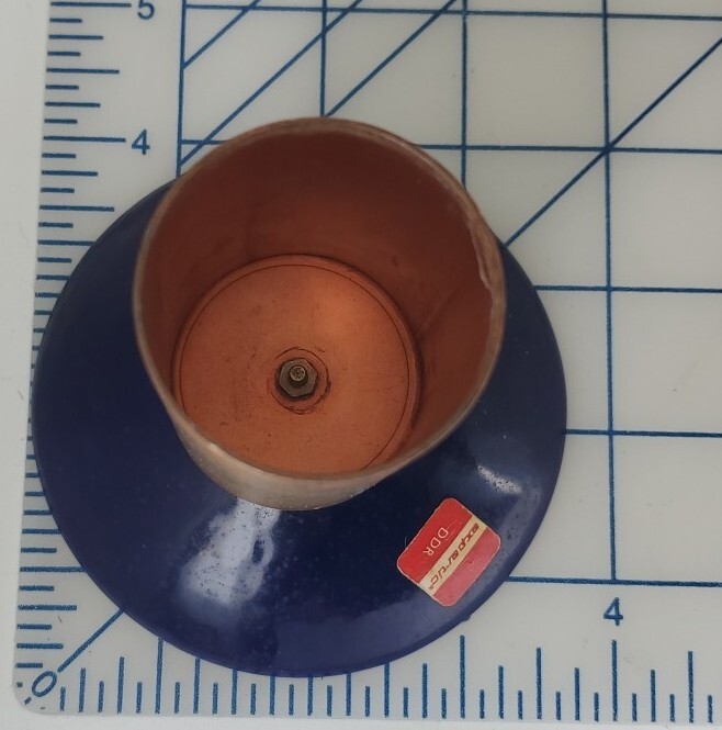 MCM Mid Century Blue enameled Copper Candleholder Expertic DDR Germany