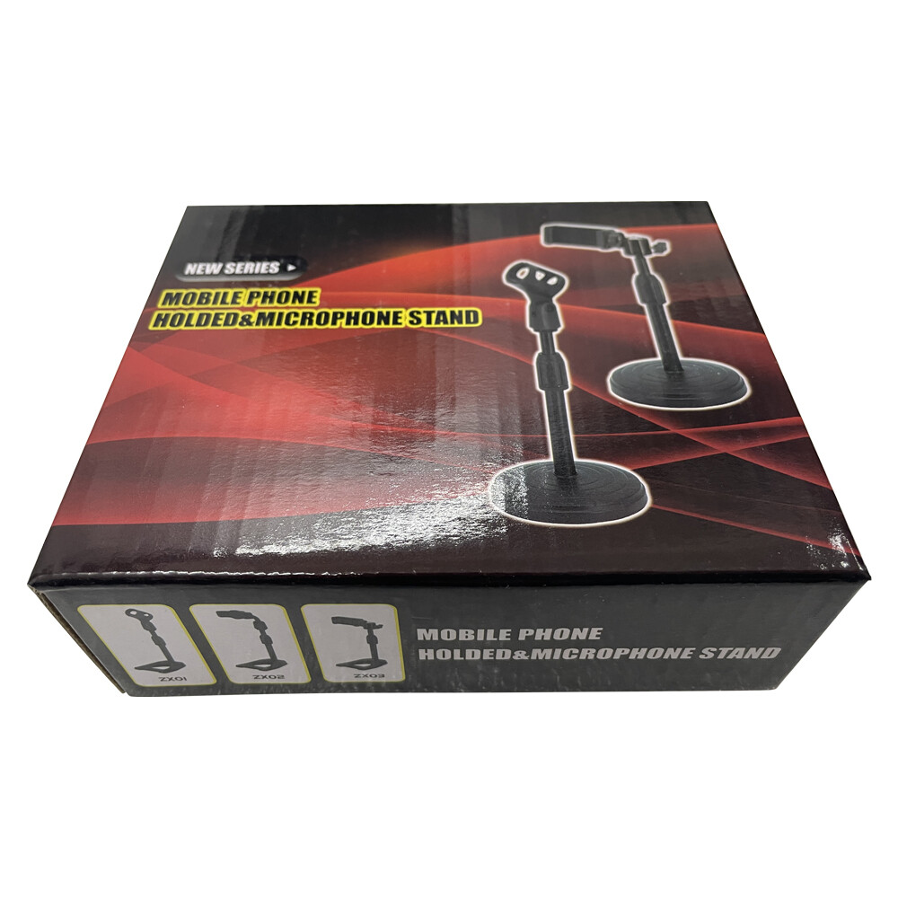 Black Adjustable Desktop Microphone Stand Portable Scalable Lifting Holder
