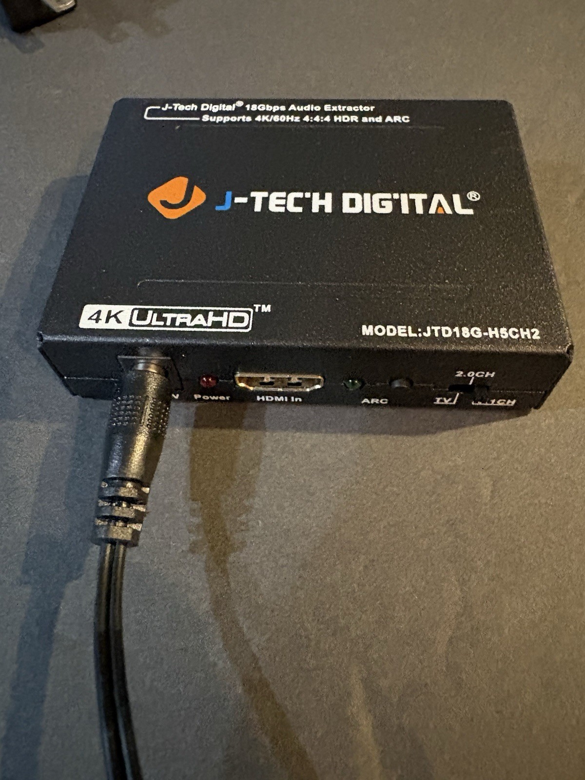 J-Tech Digital 4K HDMI Audio Extractor JTD18G-H5CH2 ARC Optical RCA 18Gbps