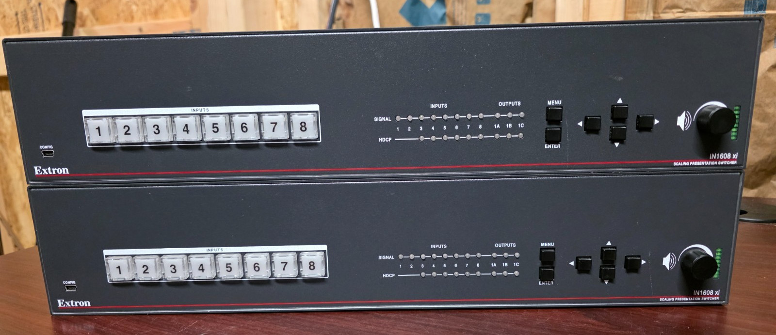 2 Extron IN1608 xi SA Scaling Presentation Switcher Power Tested