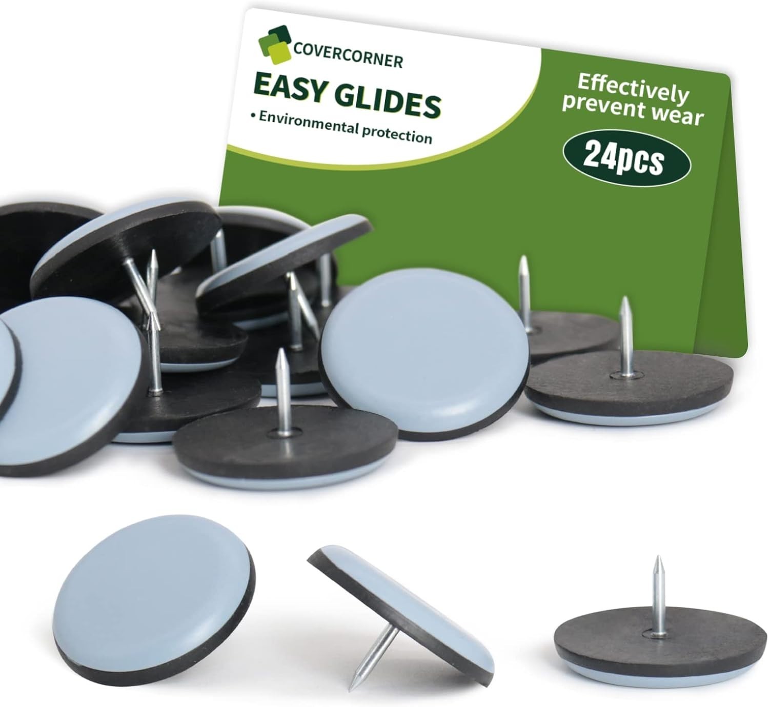 Chair Leg Floor Protectors 1 1/2'' Furniture Glides - Nail on Furniture Slide...