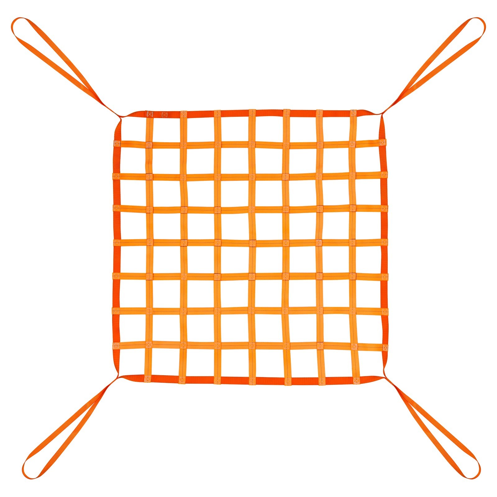 3.28' x Cargo Lifting Nets - Flat Polyester Sling x 3.28', Orange