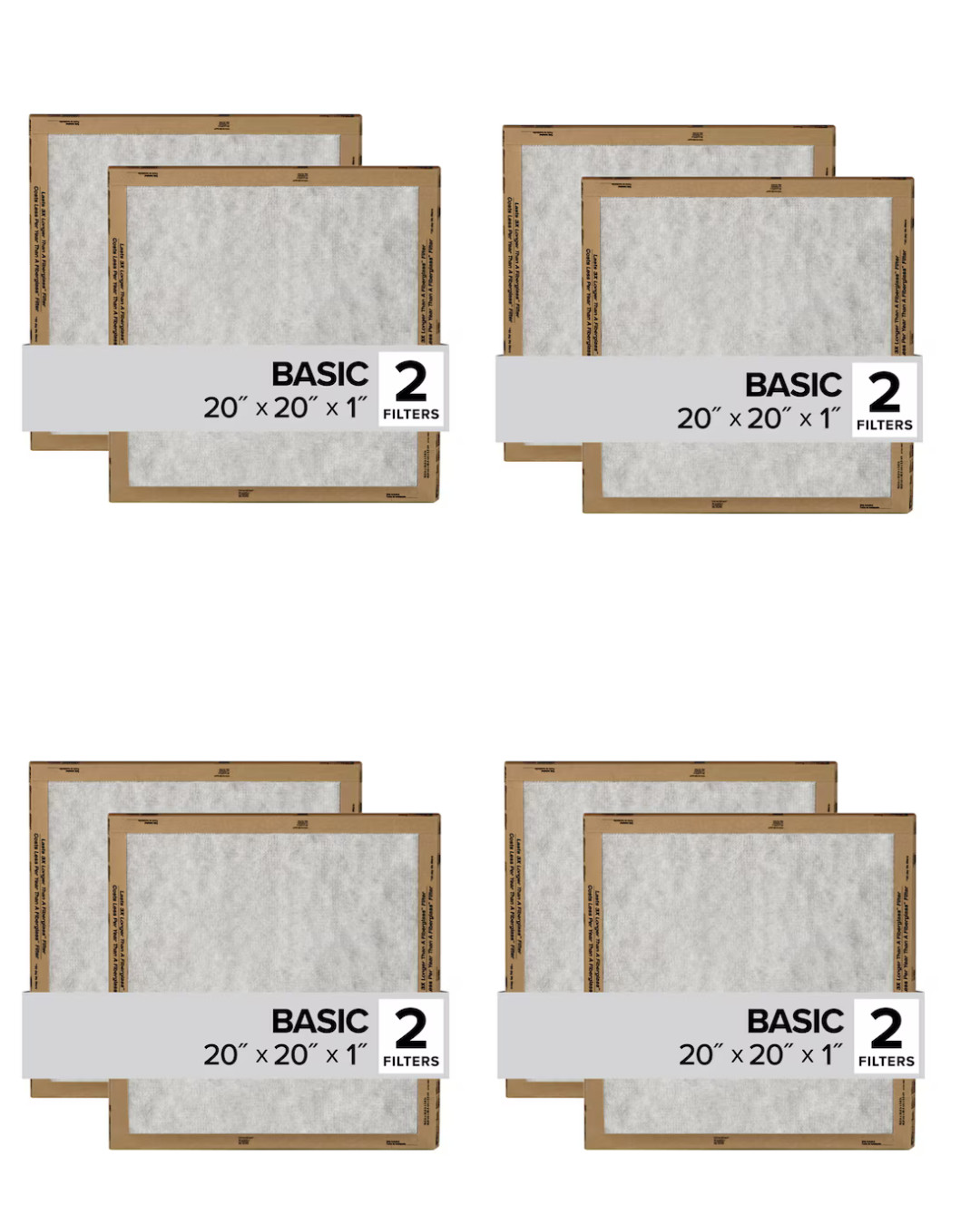 8 Pack Filtrete Basic Flat Air Filters Replacement for HVAC AC Furnace Vent New