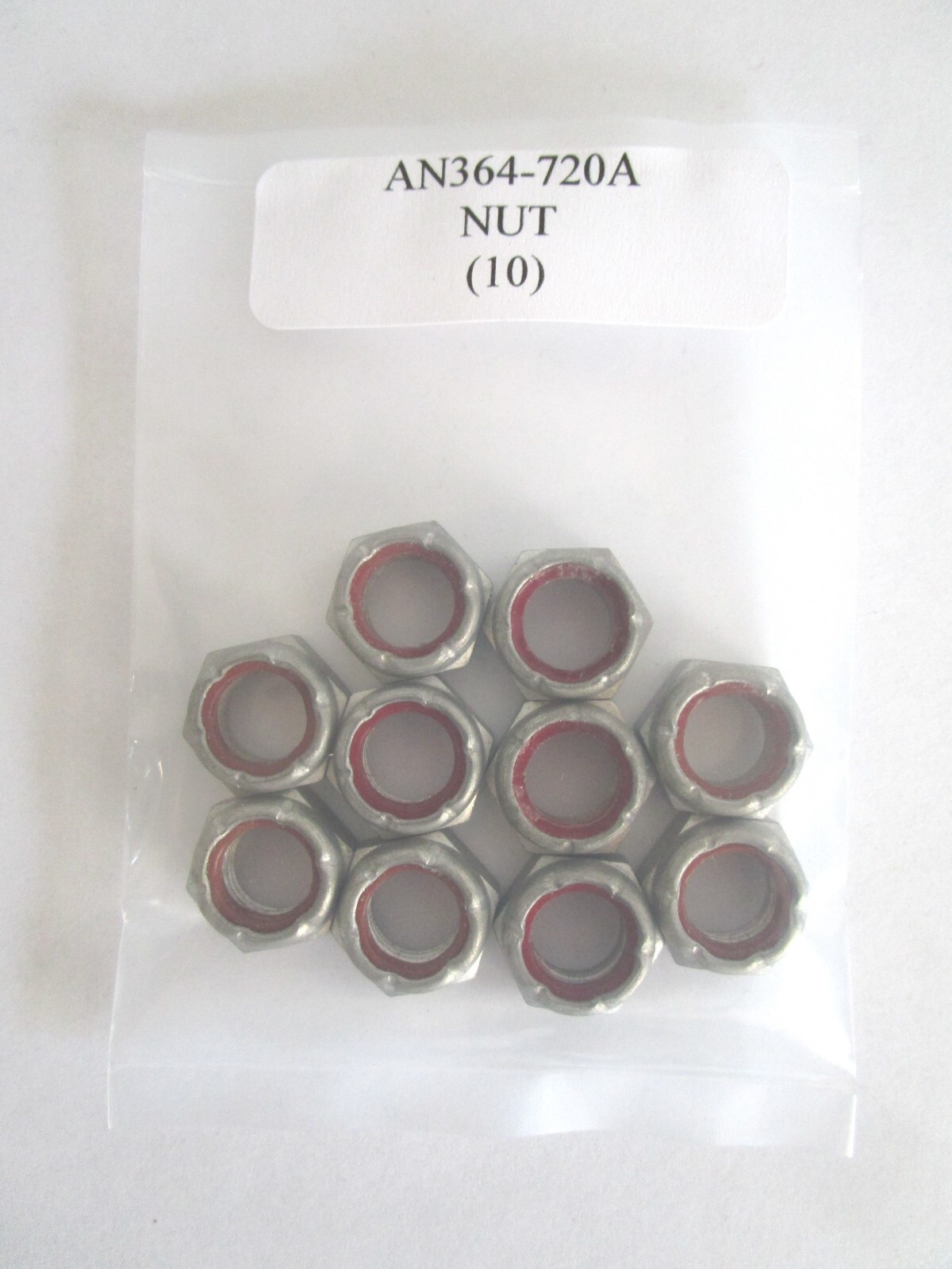 AN364-720A Hex Nut 7/16-20 Self-Locking with Nonmetallic Insert Steel- Lot of 10