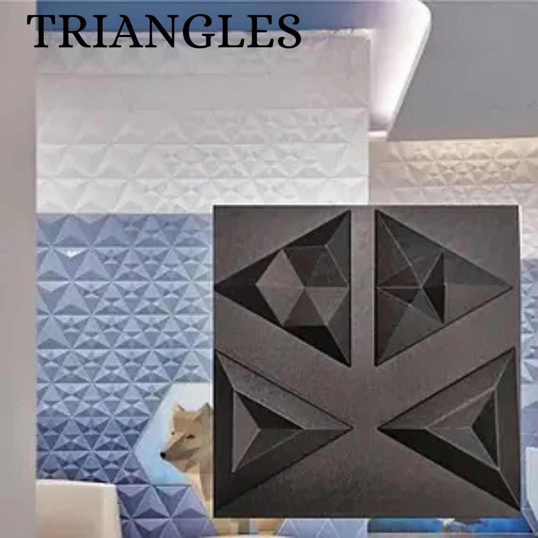Mold For 3D Panel TRIANGLES Molds Plaster Wall Art Decor ABS Plastic Form