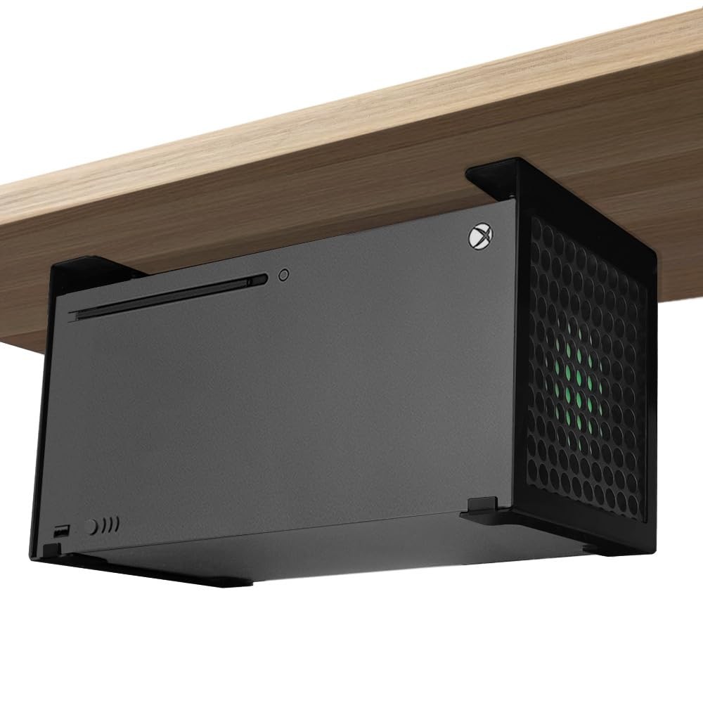 Under Desk Mount for Xbox Series X - Sturdy Metal with Anti-Scratch Silicone