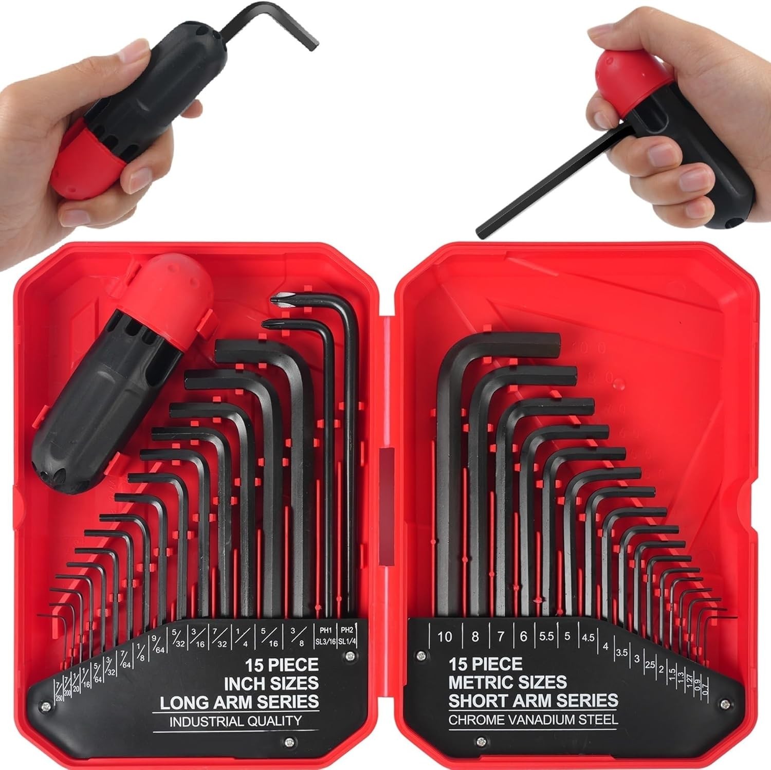 35-Piece Allen Wrench Sets Metric and Standard Hex Key Set, Set,...