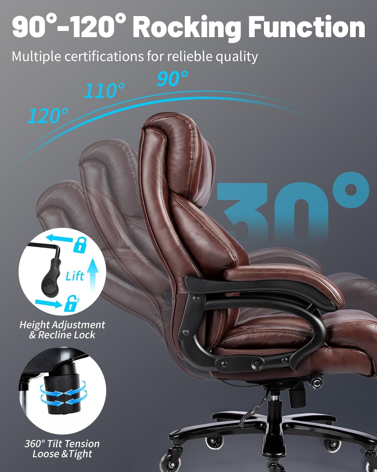 800lbs Executive Chairs Executive Desk Chairs with Adjustable Lumbar Support NEW