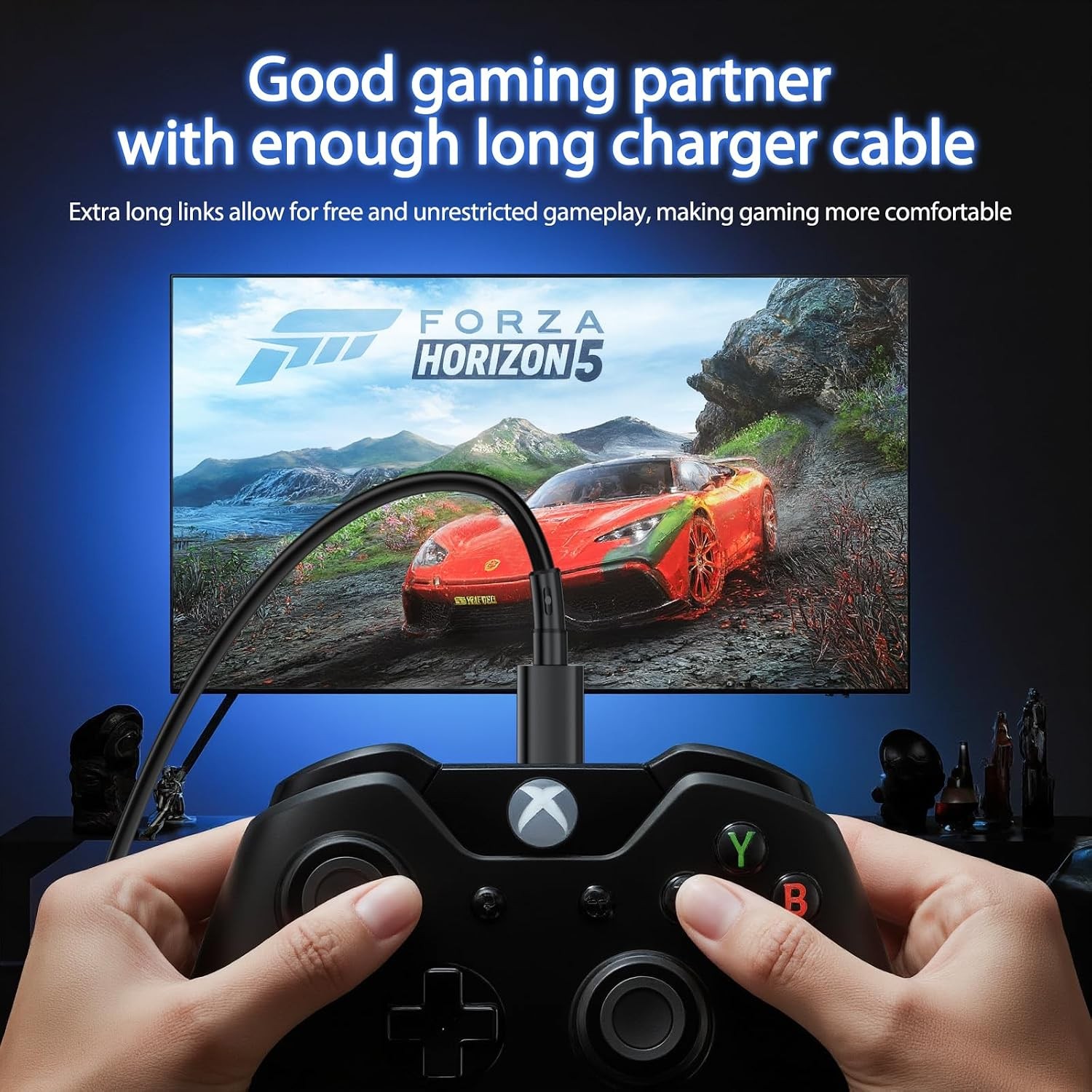 PS4 Controller Charger Cable, Long Micro USB Cable for PS4, Xbox One S X